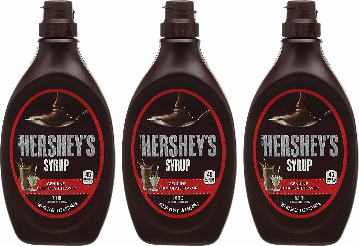 The Hershey Company Chocolate Syrop, 3 x 680 g