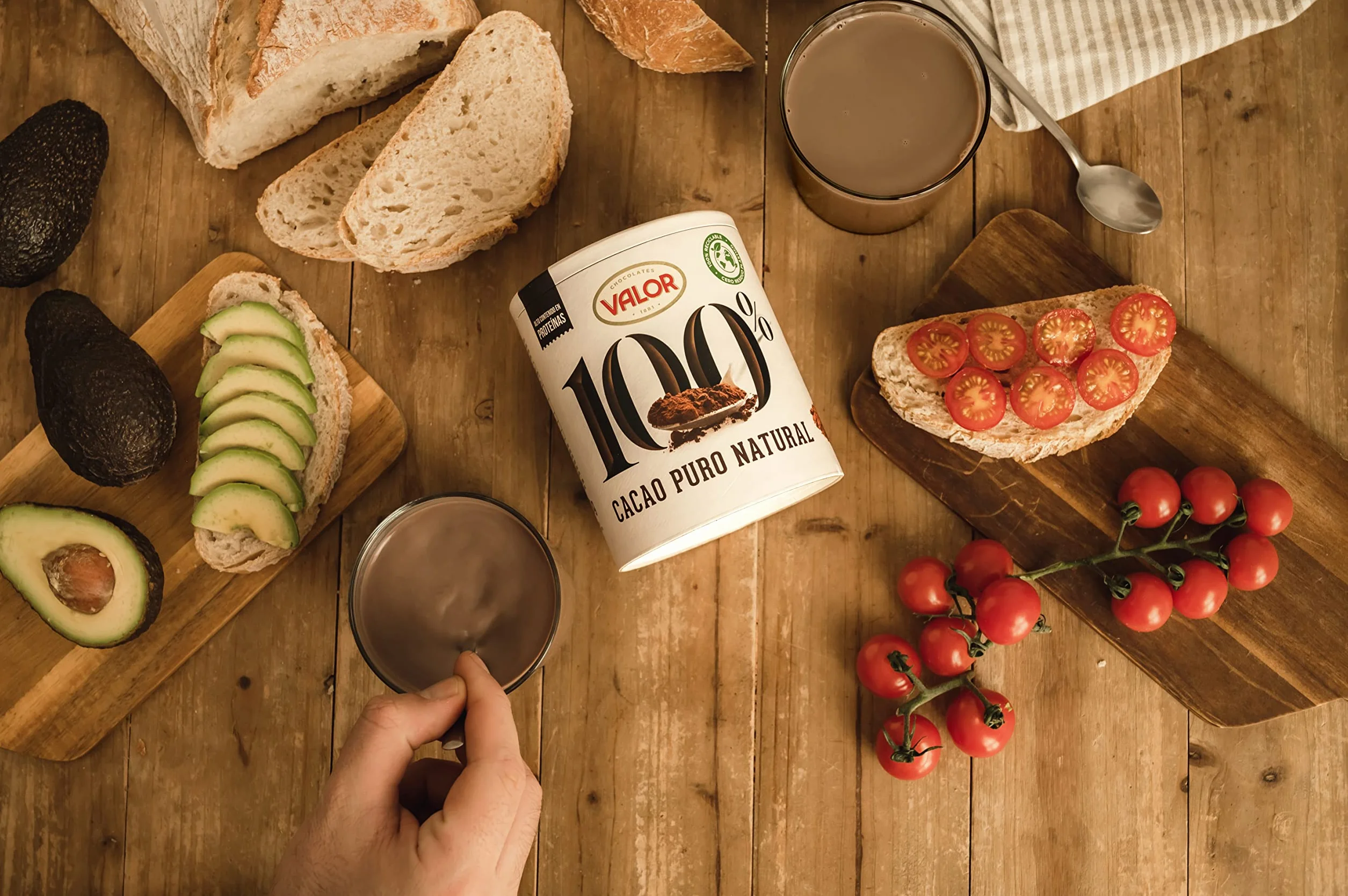 Valor - Cacao puro natural 100% rozpuszczalny en polvo. Sin Azúcares Añadidos. Sin glúten. Intenso sabor y aroma. 100% naturalny. Sol