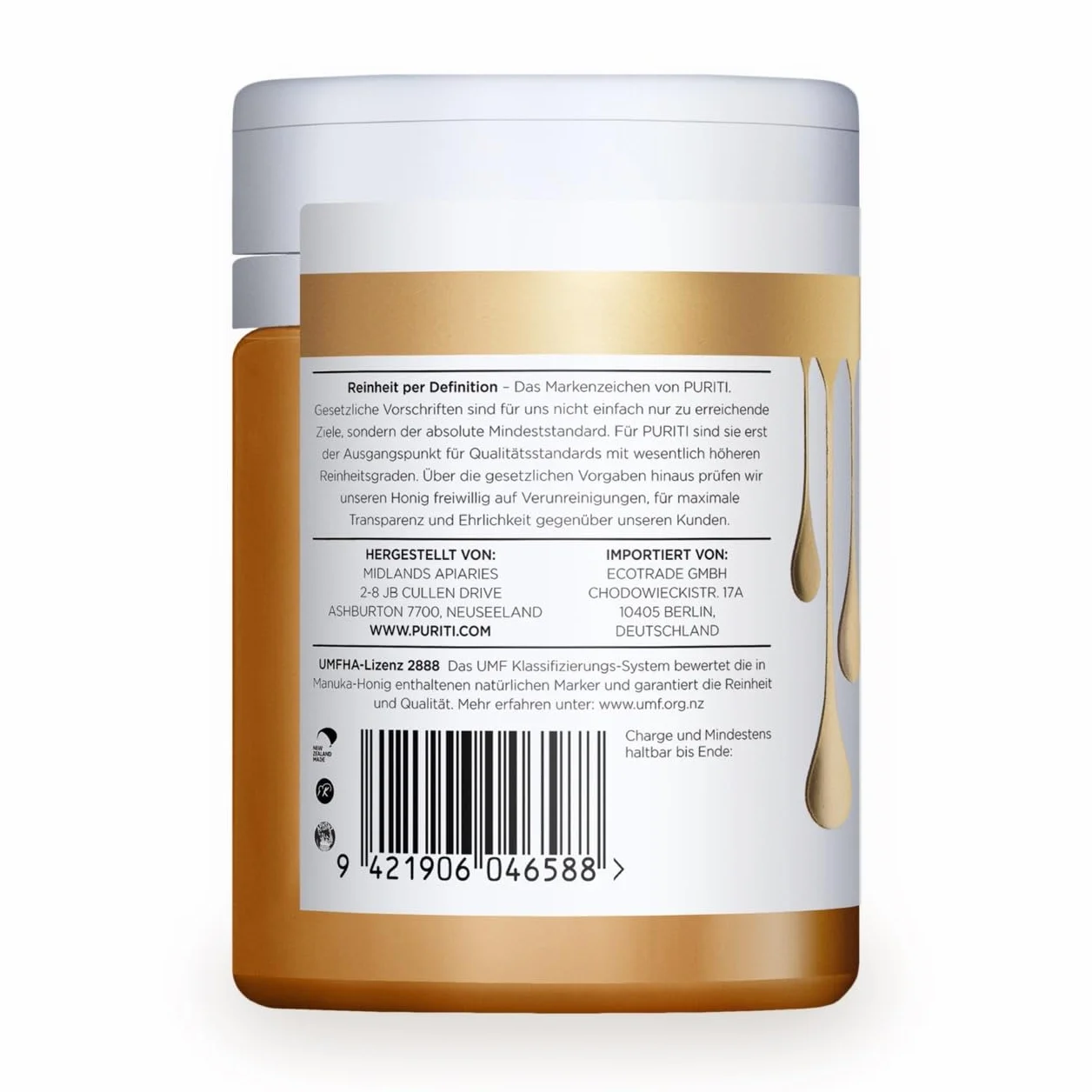PURITI Miód Manuka MGO 200+ z Nowej Zelandii, 250 g
