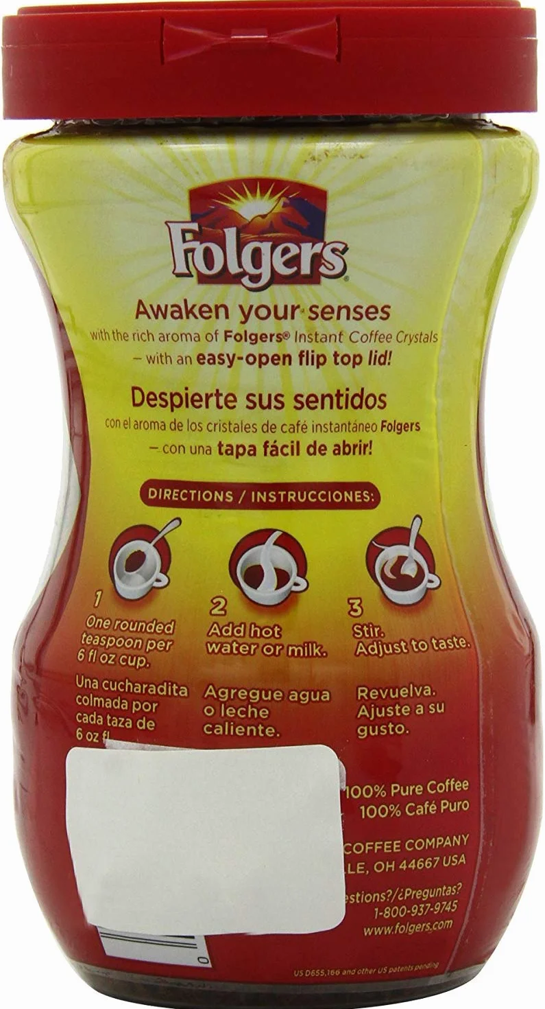 Folgers Classic Roast Instant Coffee, 8 Ounce (Pack of 3)