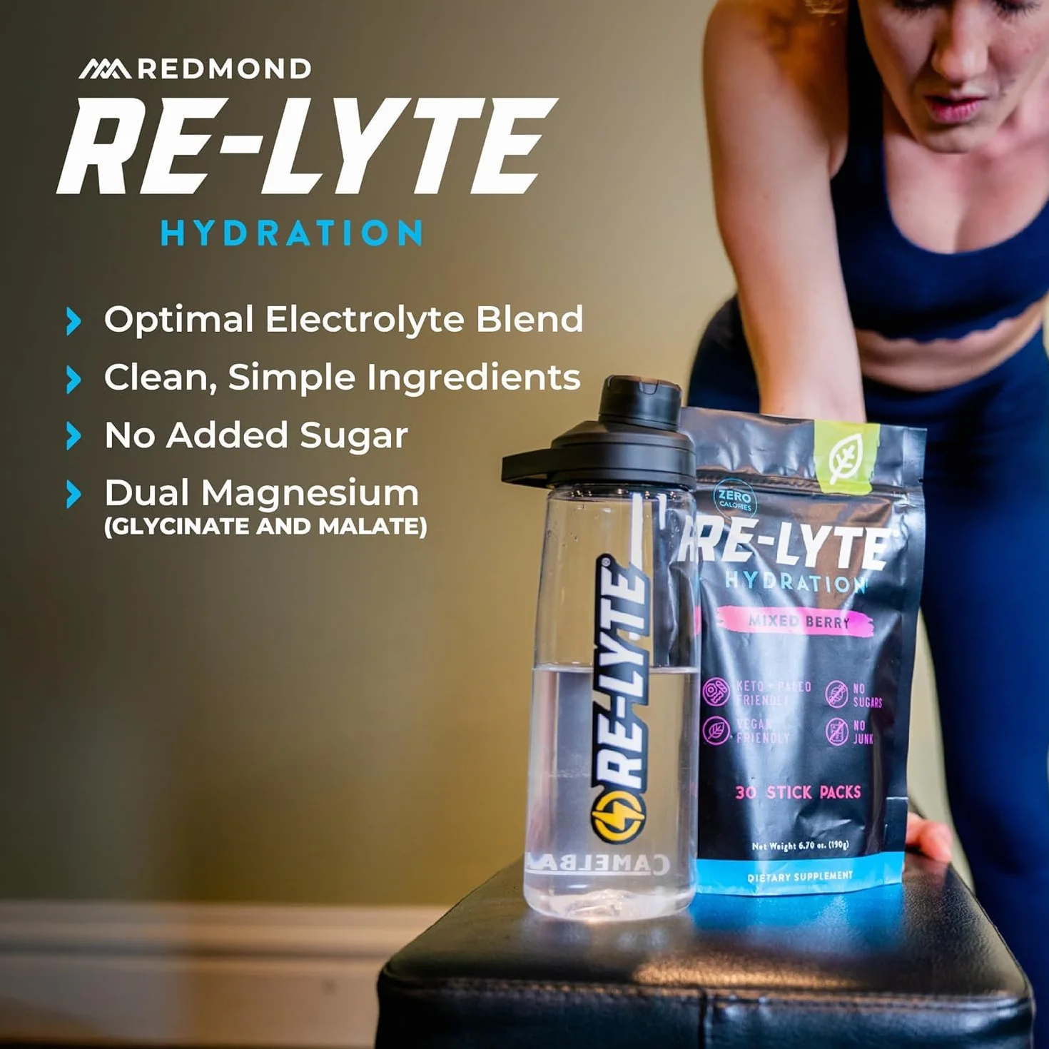 Redmond Re-Lyte Electrolyte Drink Mix mieszana jagoda/cytryna limonka 30 patyczków
