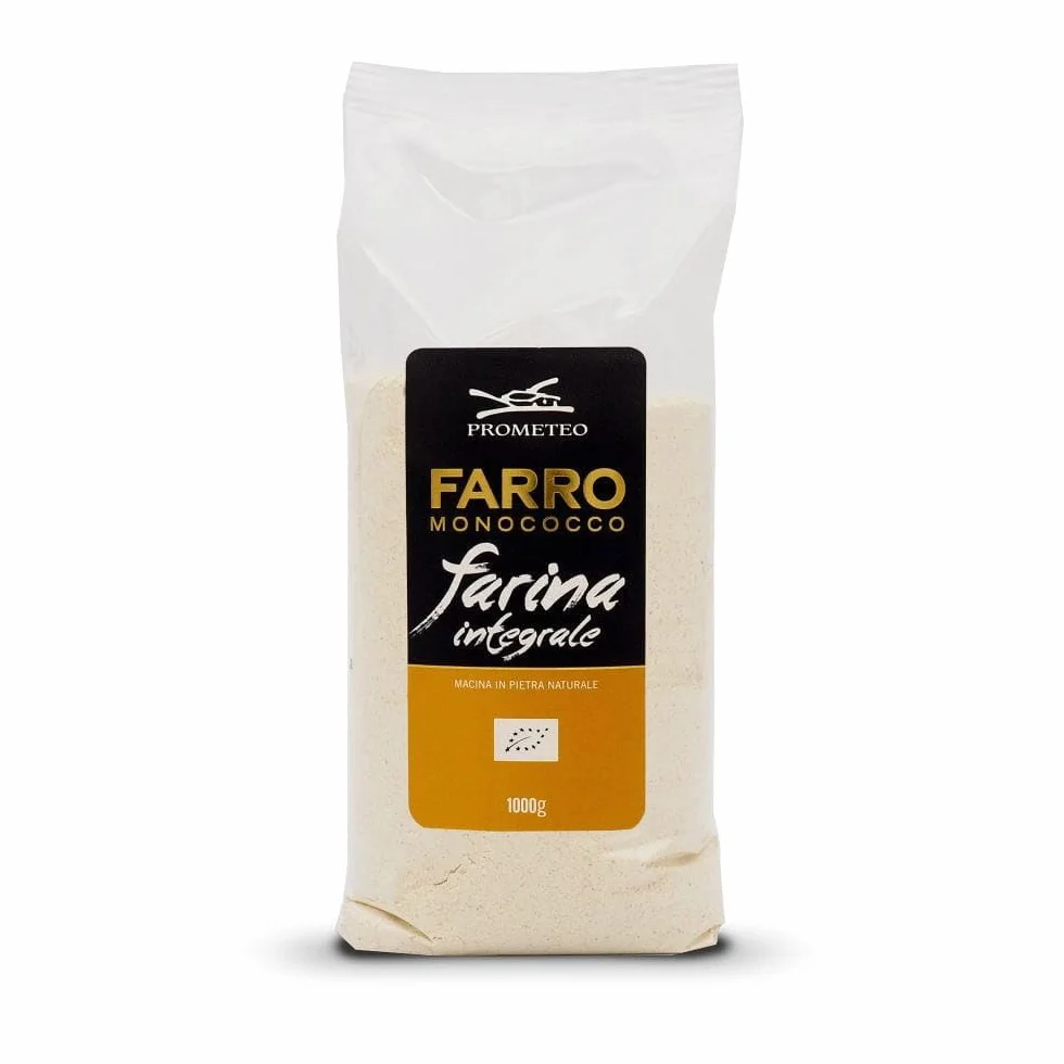 Prometeo Mąka Pełnoziarnista z Pszenicy Samopszy Einkorn 1kg BIO || Ekologiczna Mąka Orkiszowa | Do Wypieków | Wysoka Zawartość Błonnika | Produkt Premium