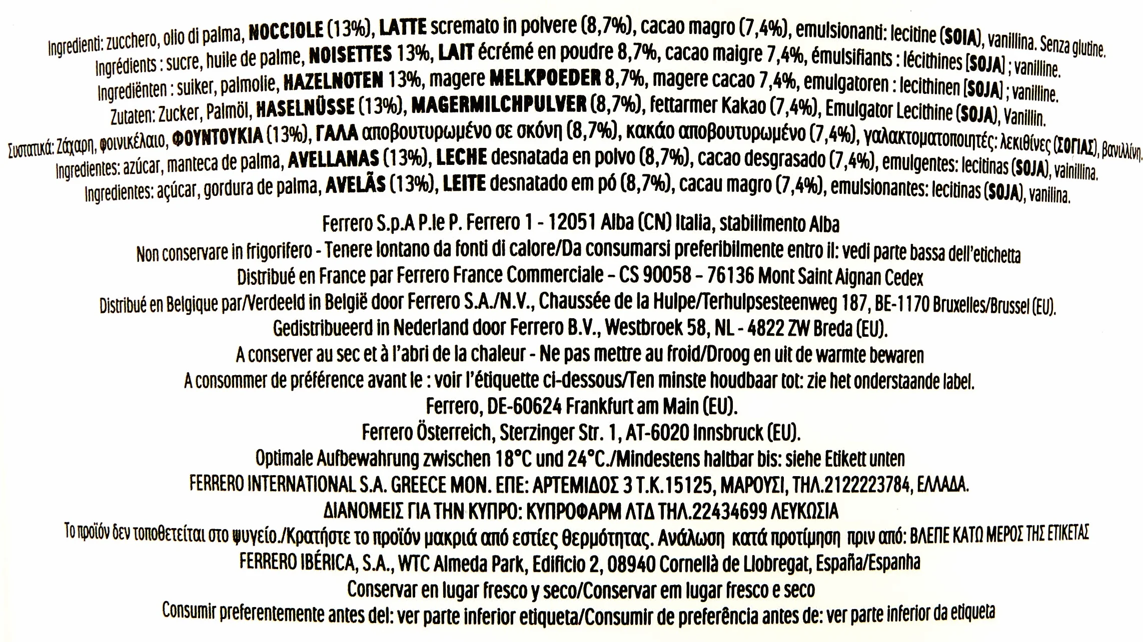 Nutella 3 kg opakowanie