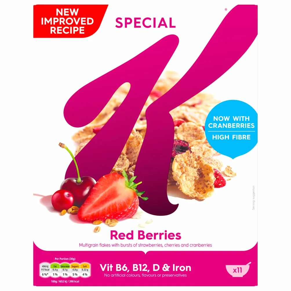 Kellogg's Special K Czerwone jagody płatki śniadaniowe, 330 g