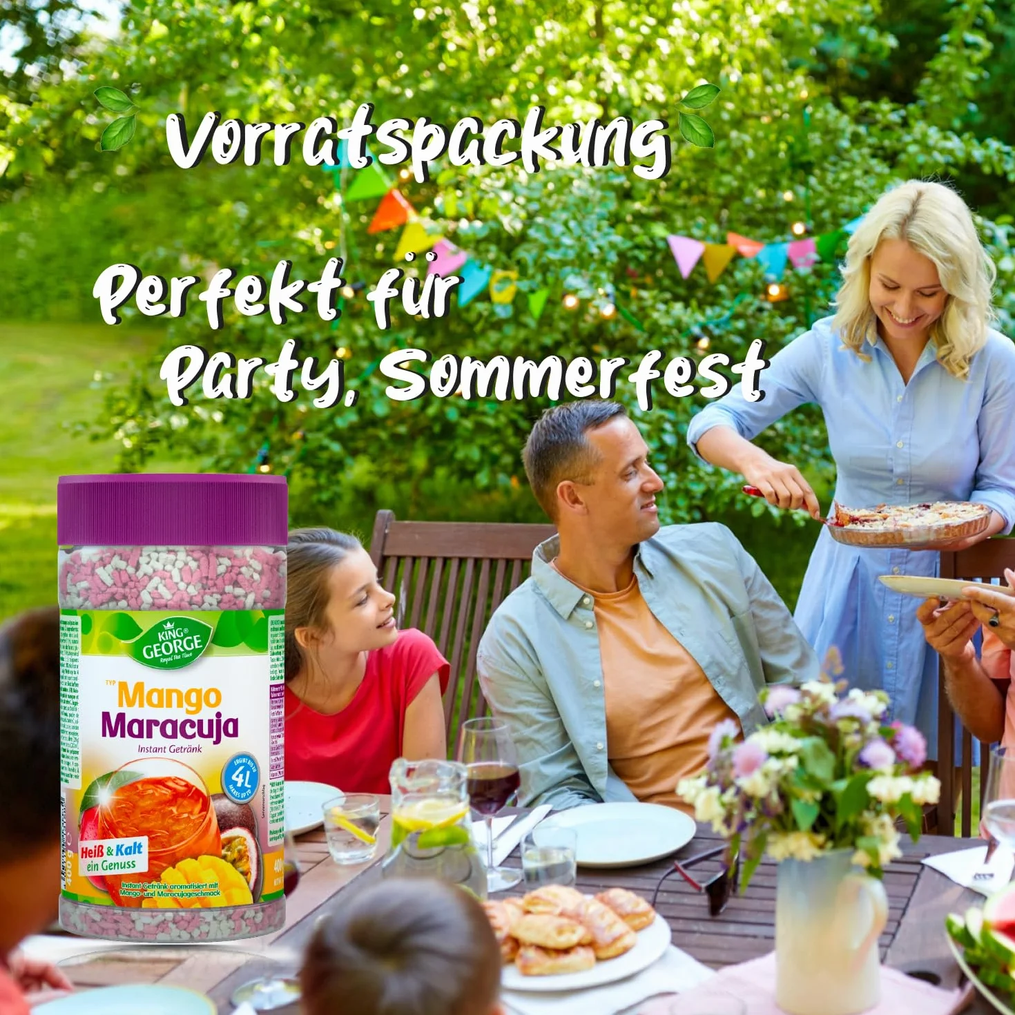 KING GEORGE Mango Maracuja 12 x 400 g Instant Ice Tea Mix Napój w proszku
