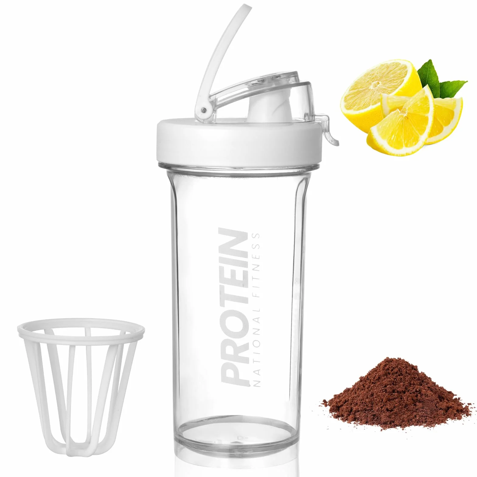 Protein Shaker 500 ml Blender Bottle with Scale White