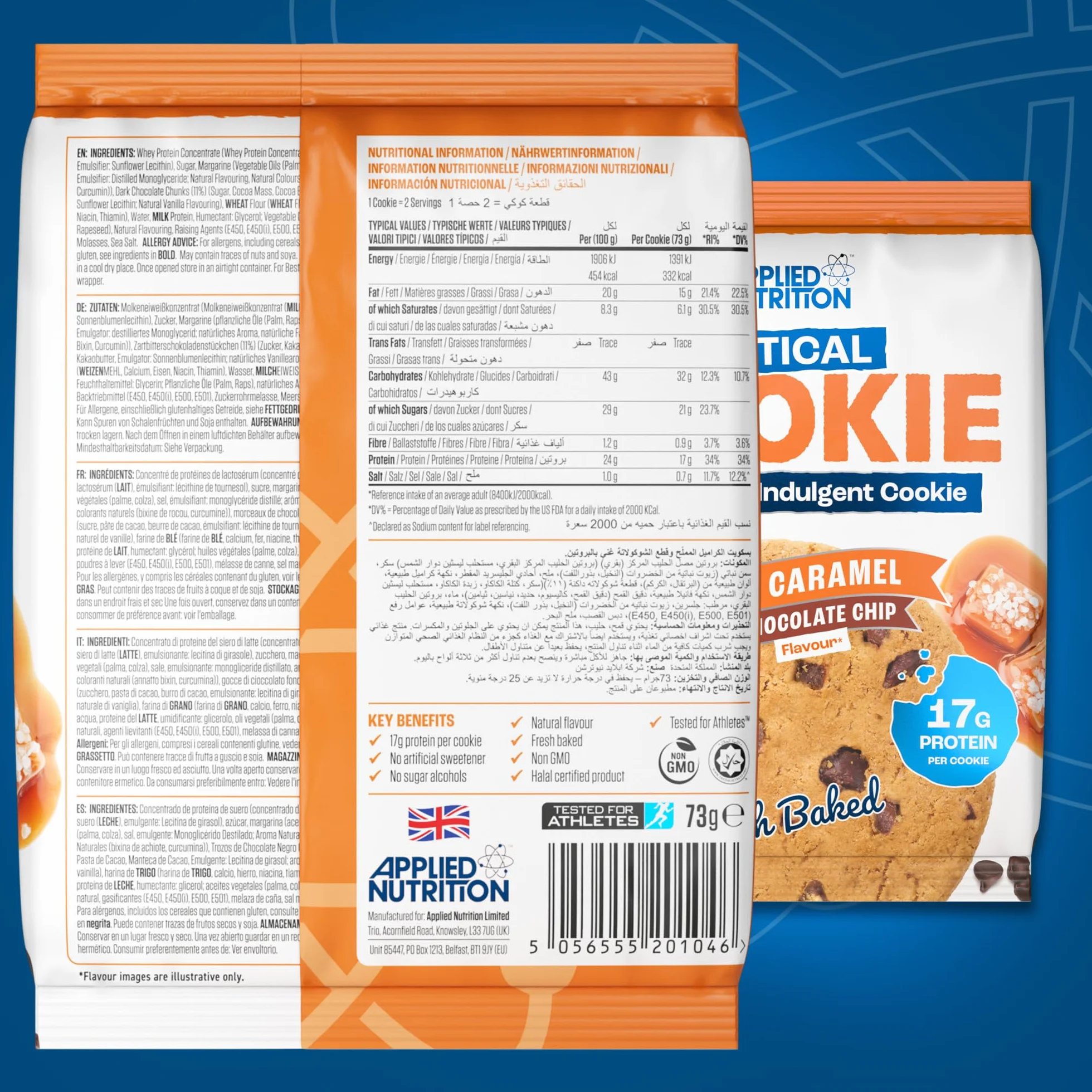 Applied Nutrition Protein Cookies Salted Caramel & Chocolate Chip 12X73g