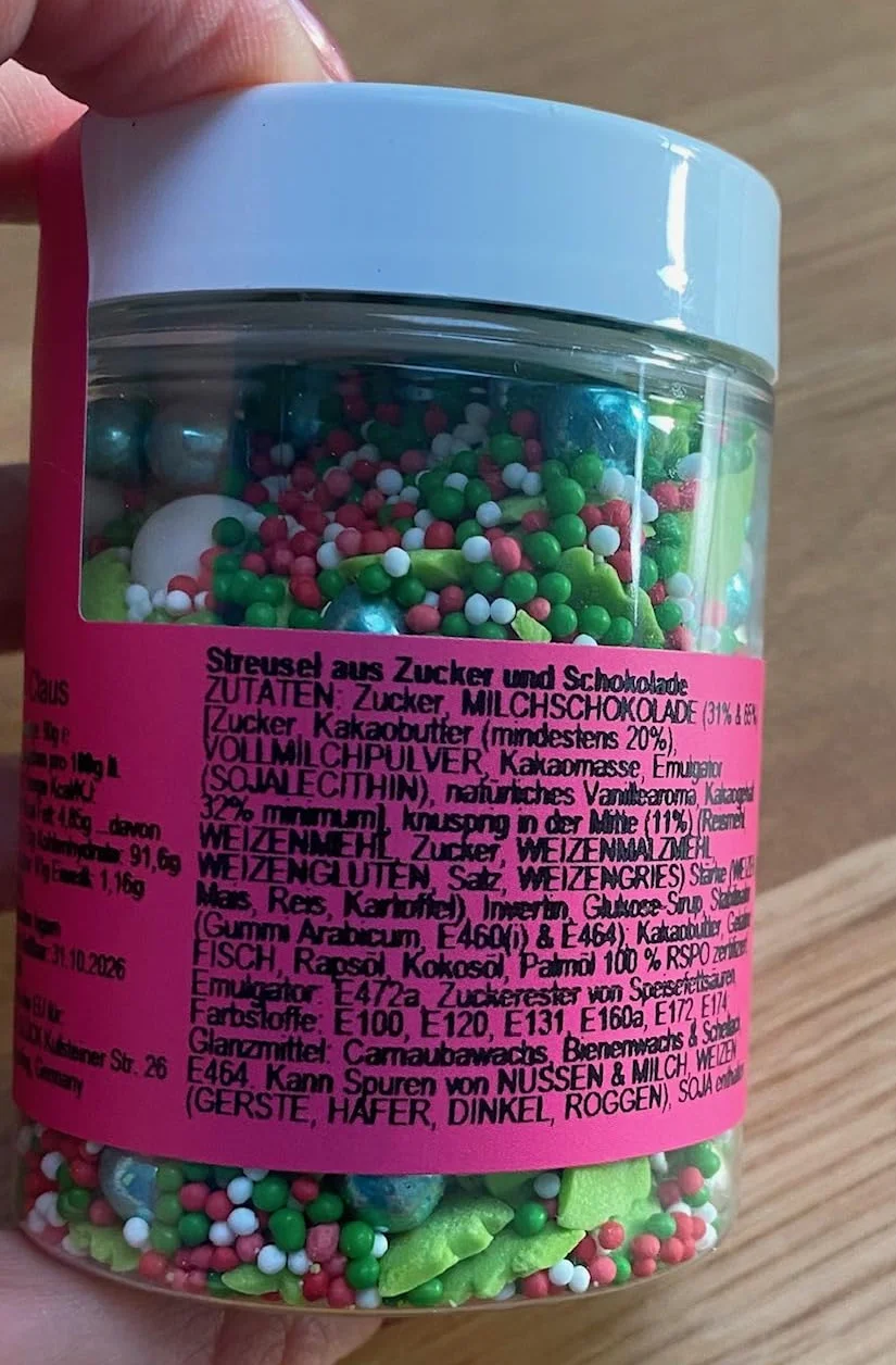 MySprinkles posypka Mikołaja Mikołaj mieszanka zielono-czerwonych złotych 90 g na Boże Narodzenie, cukiernicza, idealna na Boże Narodzenie, ciasteczka, tort, babeczki, muffinki, babeczki, babeczki,