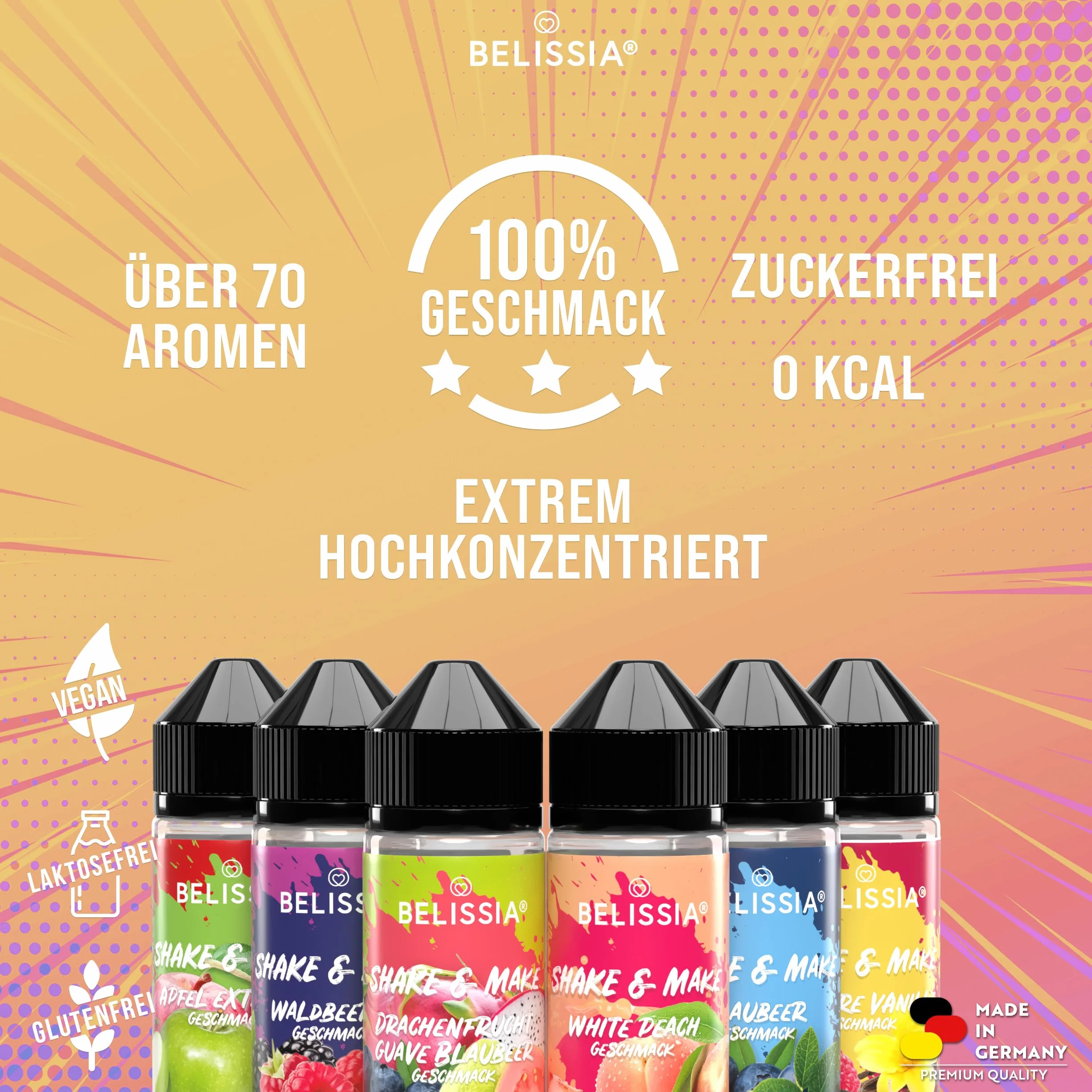 Belissia Shake and Make Set Greatest Hits 6x10ml aromat spożywczy 120ml butelka shaker