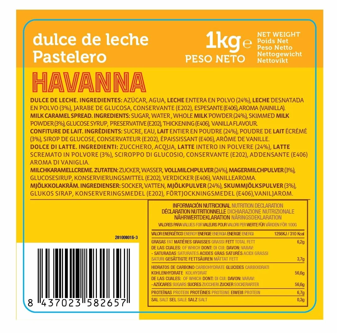 Havanna Dulce de Leche do Wypieków | Bez Glutenu | Bez Sztucznych Barwników i Aromatów | Produkt Gourmet | Wiaderko 1 kg