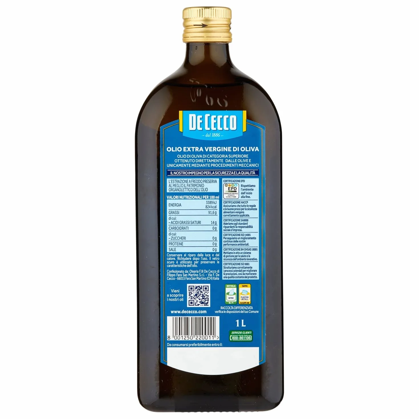 De Cecco Oliwa z oliwek extra virgin IL Classico 916 g