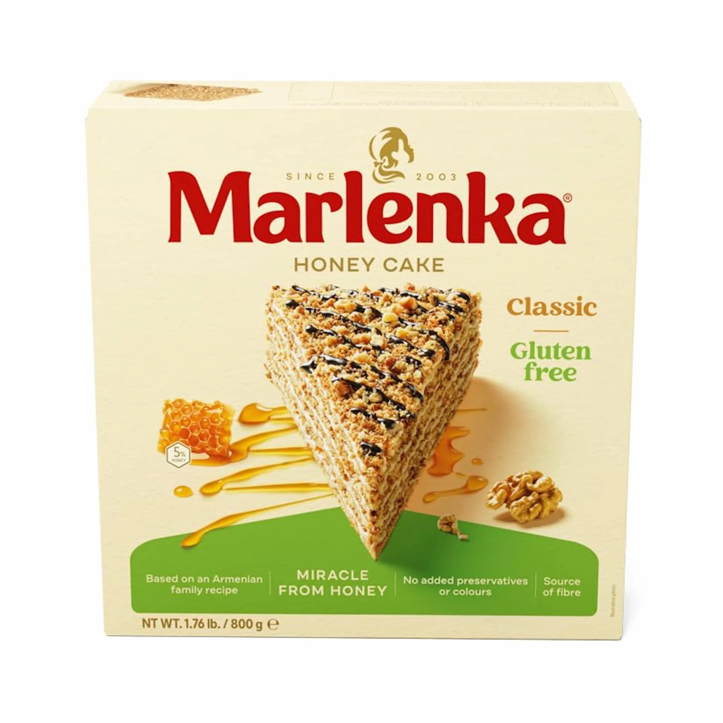 Marlenka Ciasto Miodowe z Orzechami Bezglutenowe 800g
