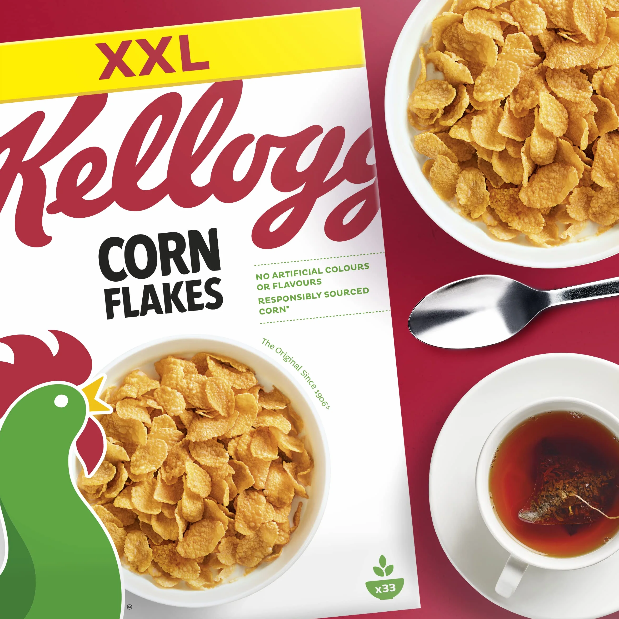 Kellogg's Corn Flakes Cerealien | klasyczne płatki kukurydziane, opakowanie pojedyncze (1 x 1 kg)
