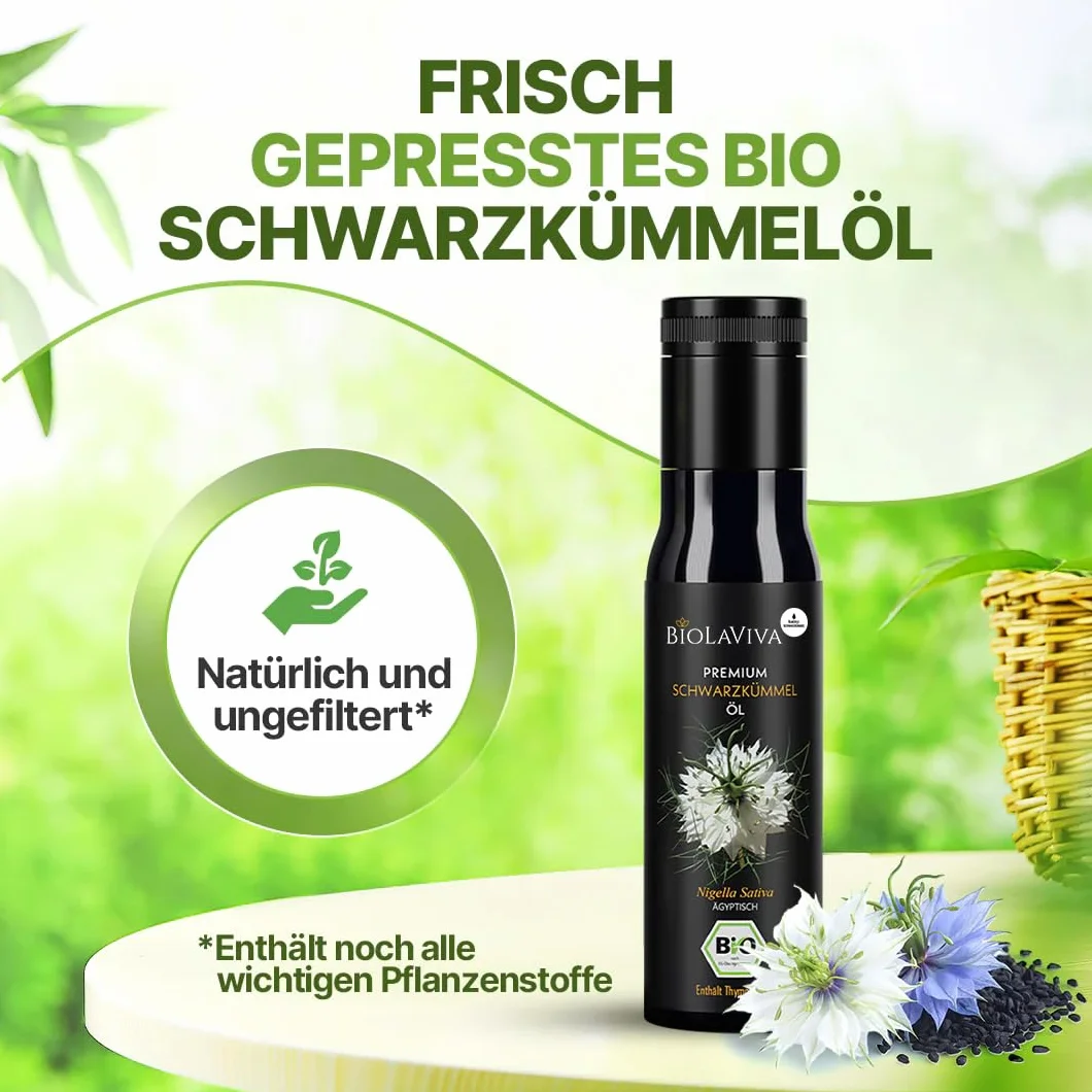 Olejek z czarnuszki Bio tłoczony na zimno 100% Nigella sativa z Egiptu