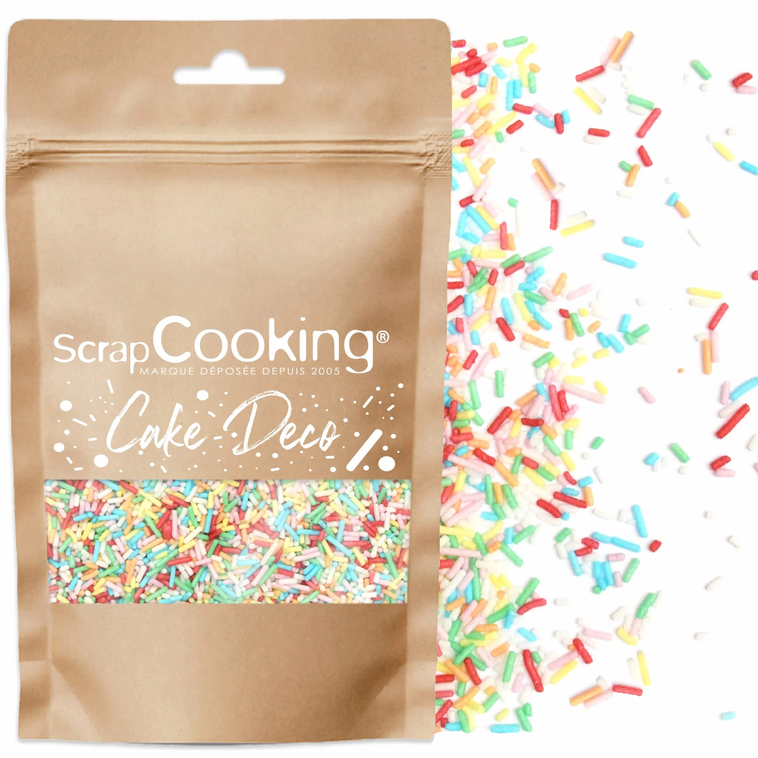 ScrapCooking - Wielobarwny słoik na słodkie dekoracje Wermiszel 80 g - Kolorowe konfetti cukrowe - Dekoracja ciasta, desery, ciasta, ciastka, babeczki, urodziny - Wzór ciasta - 7436