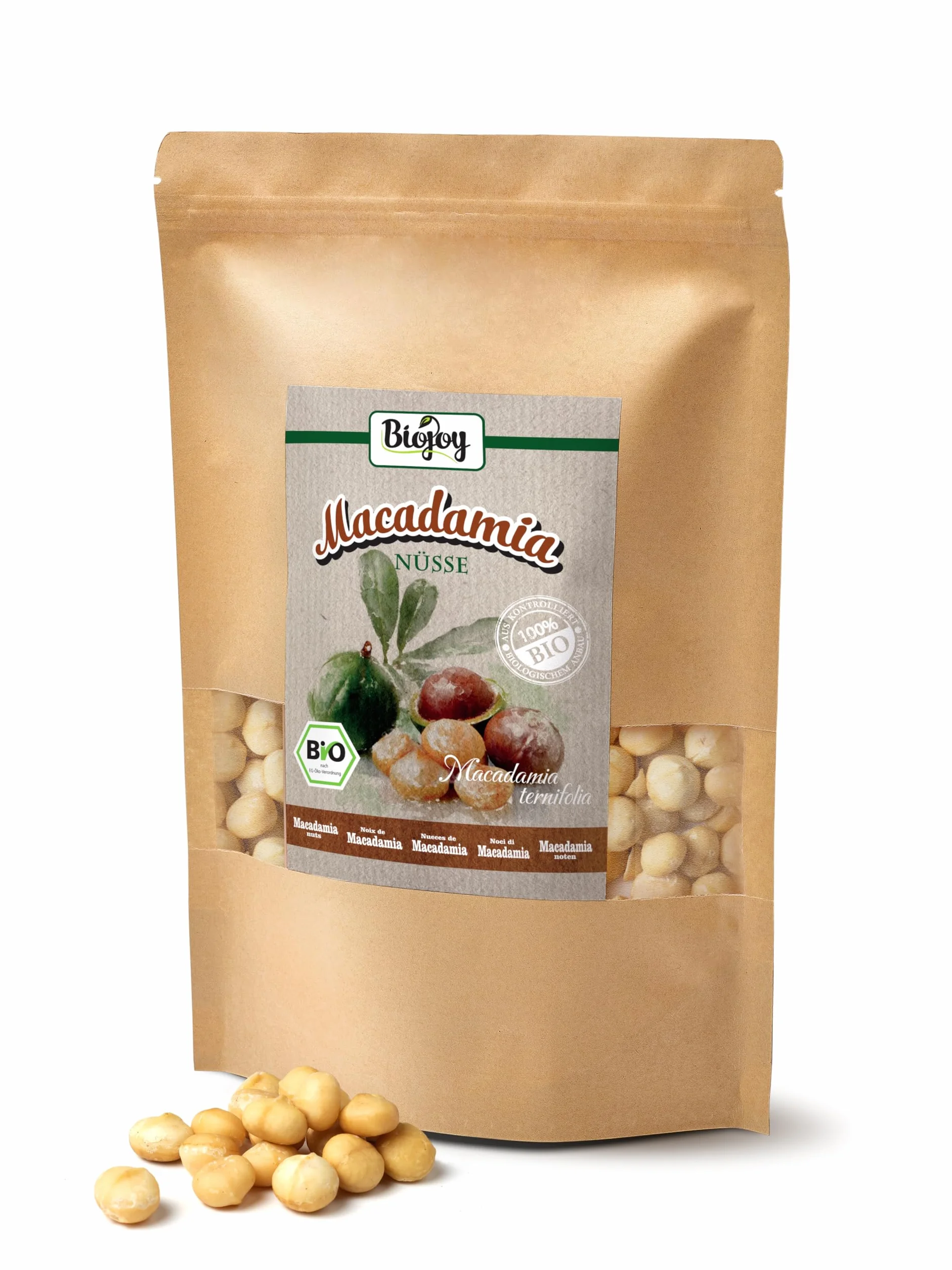 Biojoy BIO-Orzechy macadamia surowe nieprażone niesolone 1 kg