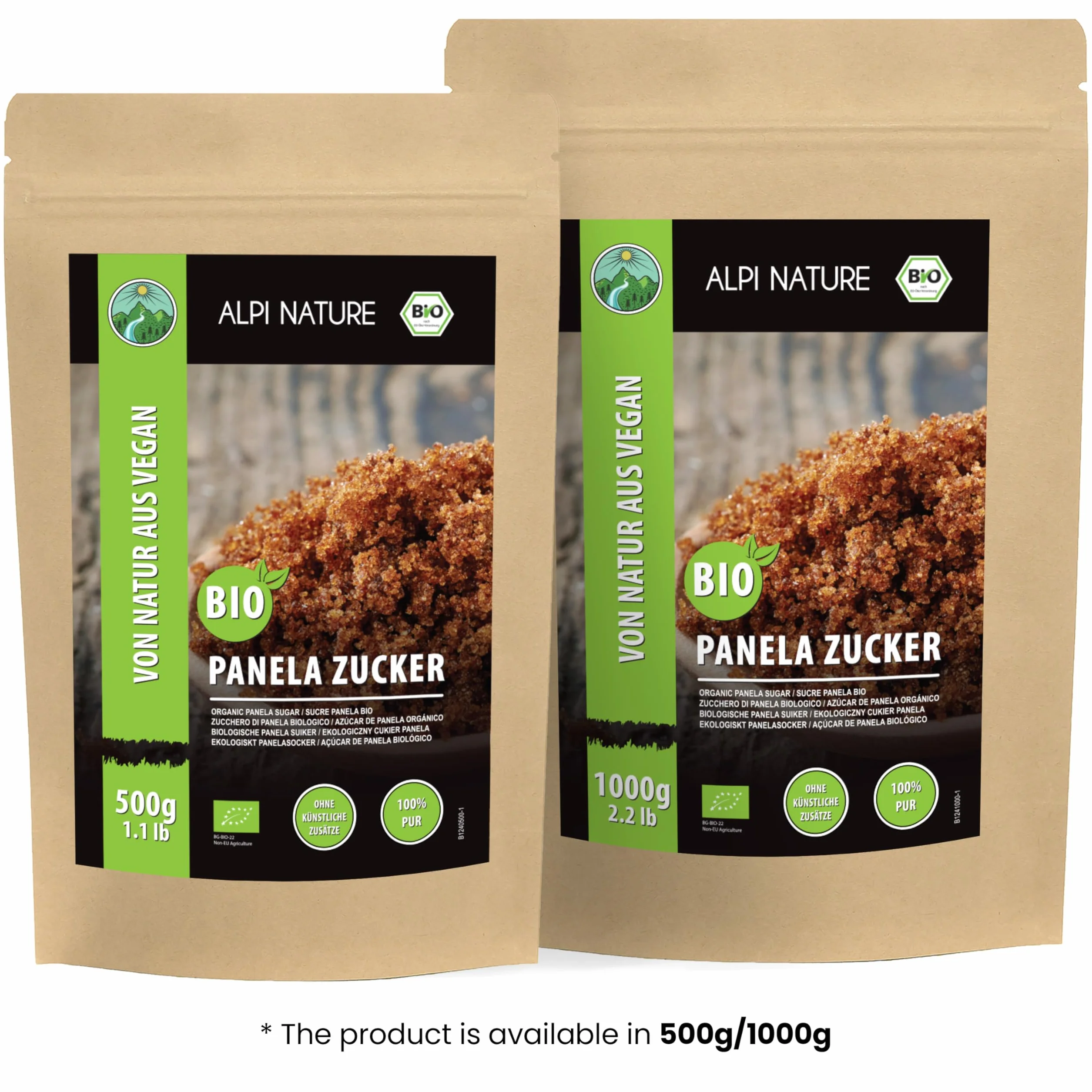 Alpi Nature Ekologiczny Cukier Panela 1kg, Nierafinowany Surowy Cukier Trzcinowy, Naturalny Słodzik