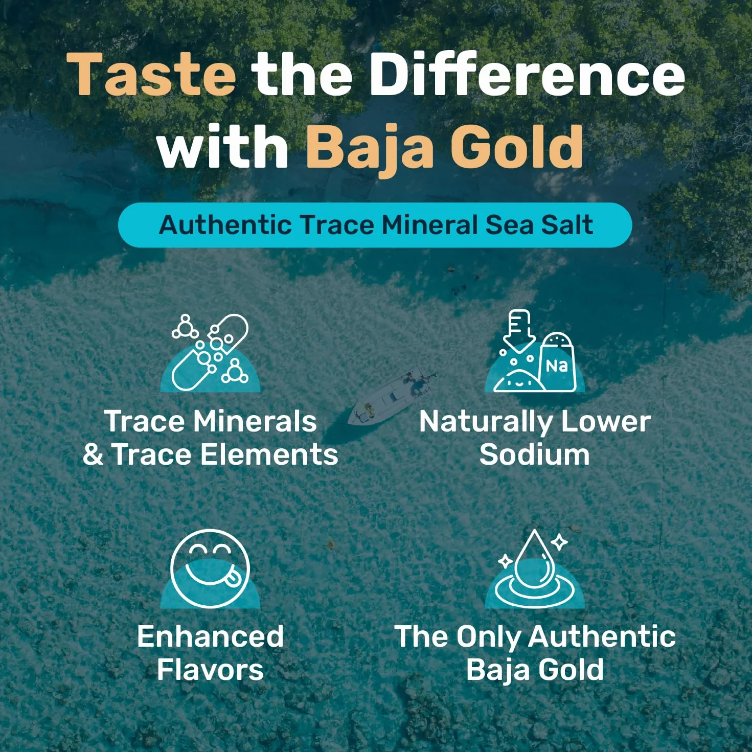Baja Gold Mineral Sea Salt Natural Grain Crystals 1 Lb Bag