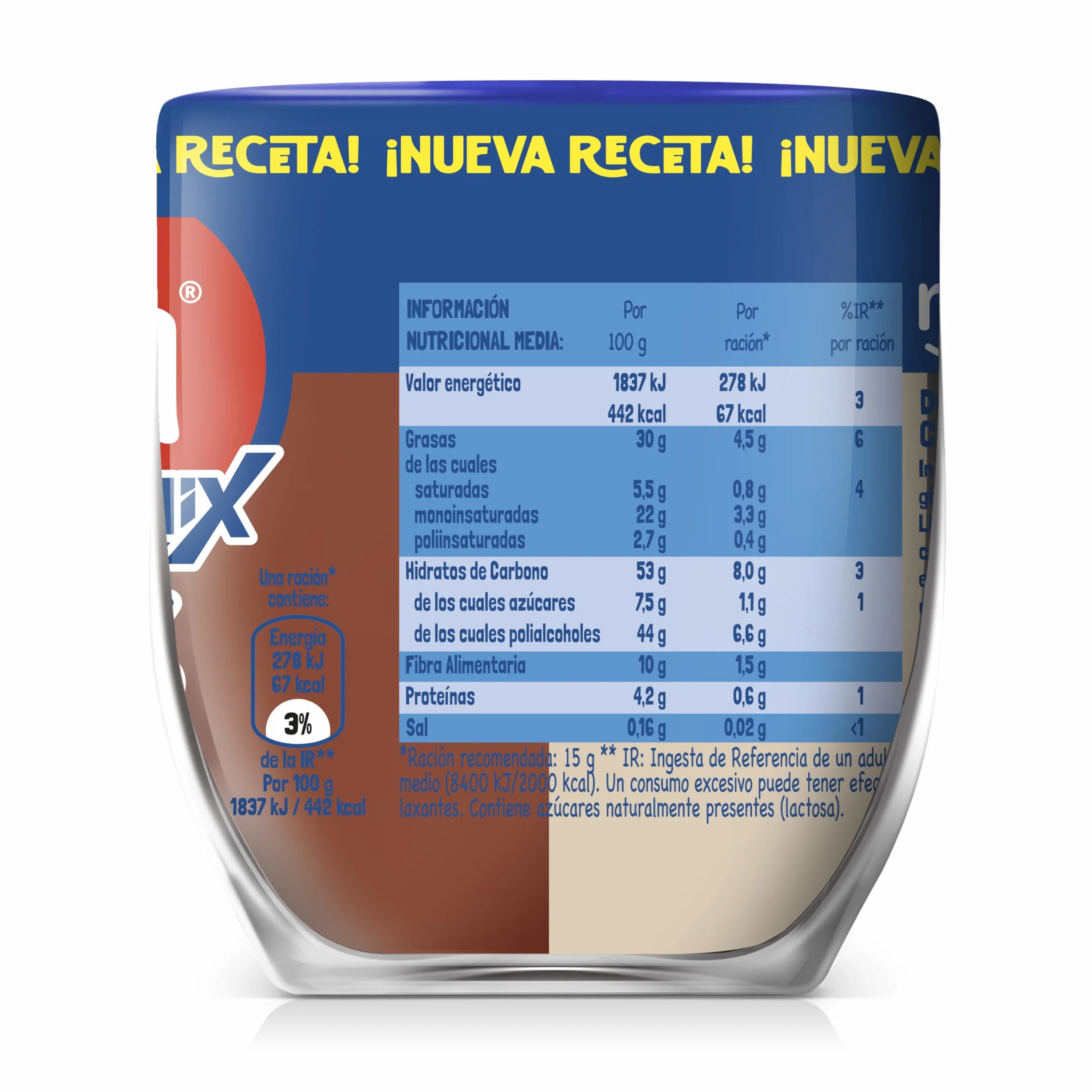 Nocilla, Czekoladowa pasta do smarowania 0% biała czekolada bez oleju palmowego, 180 g