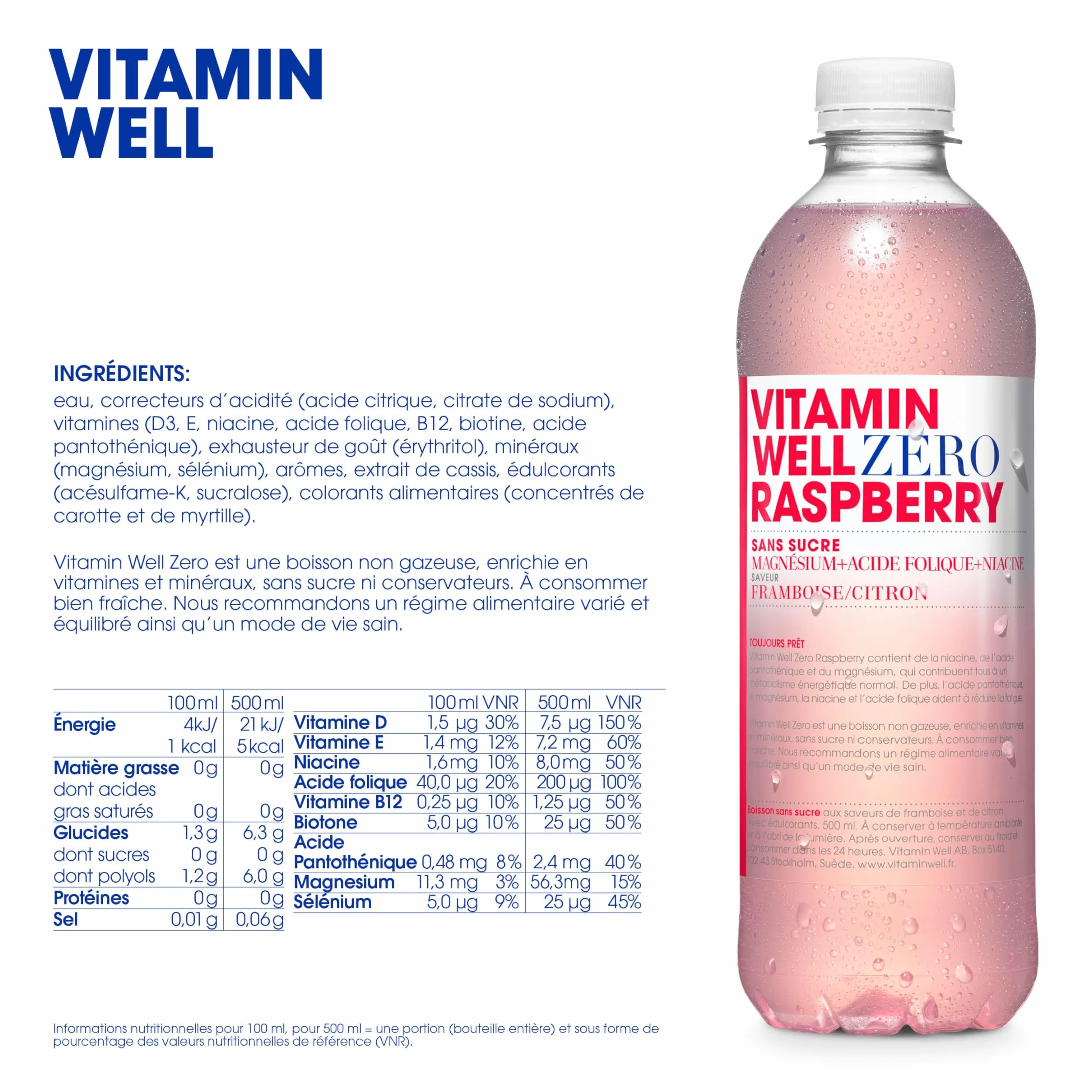 Vitamin Well Zero maliny