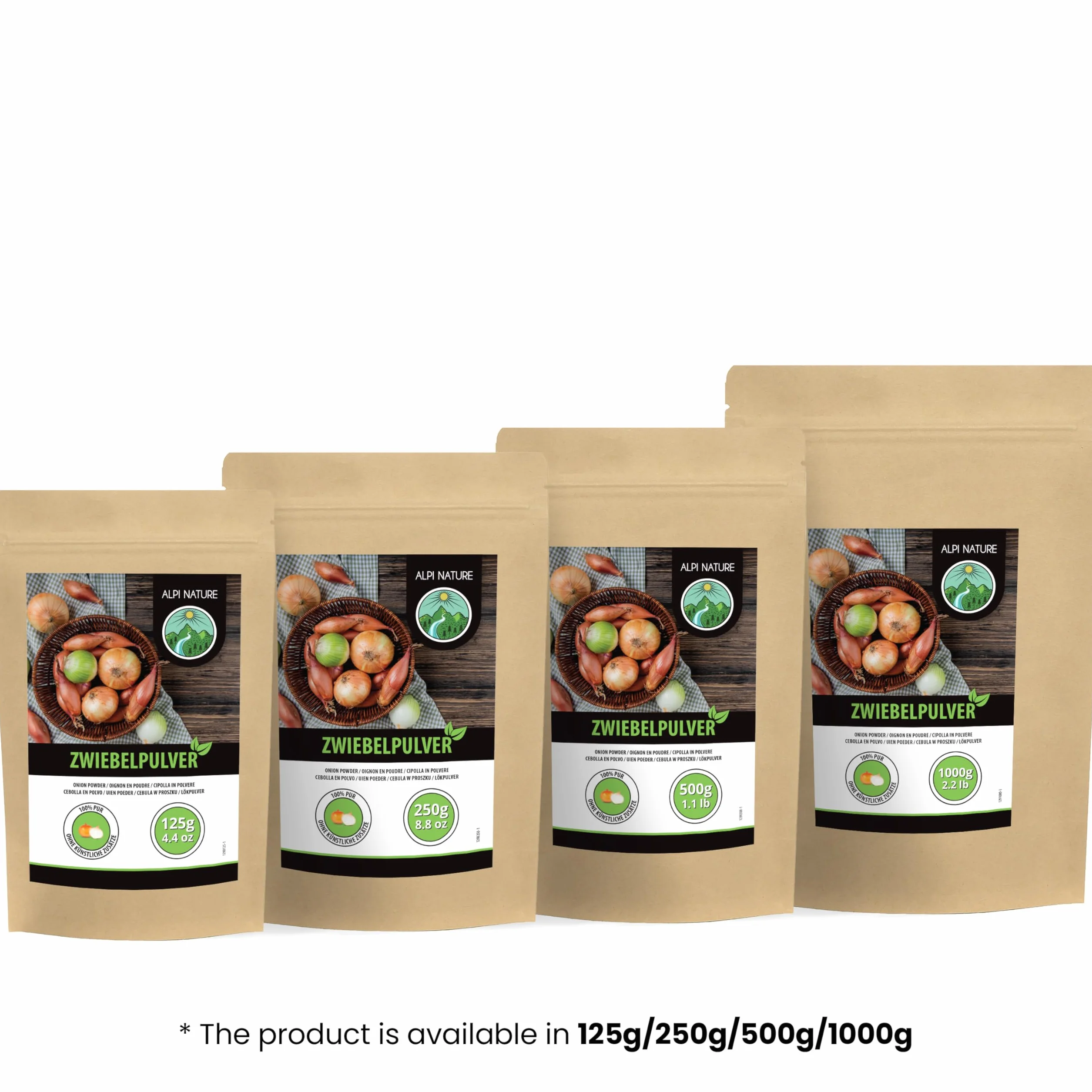 Alpi Nature Proszek Cebulowy 1kg, Mielona Suszona Cebula, Proszek Cebulowy do Gotowania