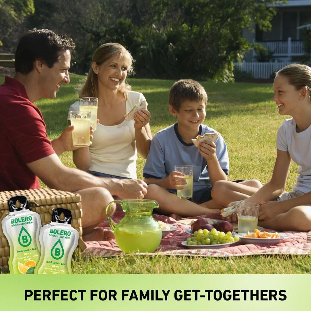 Bolero ICED GREEN TEA 24x3g | Saftpulver ohne Zucker, gesüßt mit Stevia + Vitamin C | geeignet für Kinder, Sportler und Diabetiker | glutenfrei und veganfreundlich (24x3g, WATERMELON)