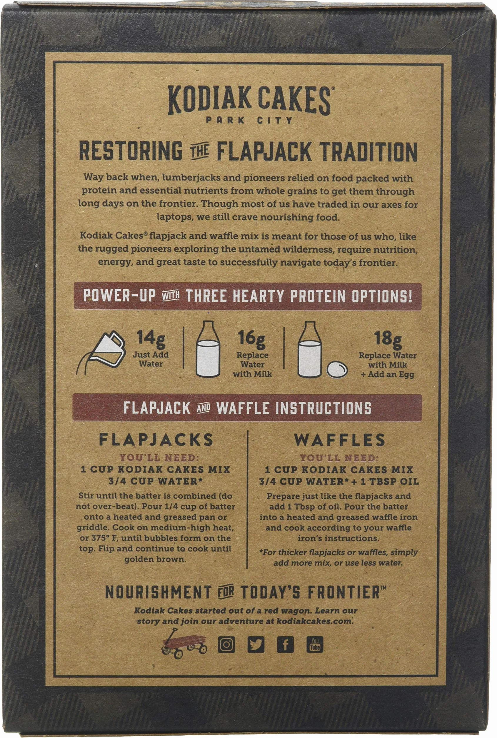 Kodiak Cakes Power Cakes Protein Packed Flap Jack & Wafel Whole Grain Mix Buttermilk, 590 ml