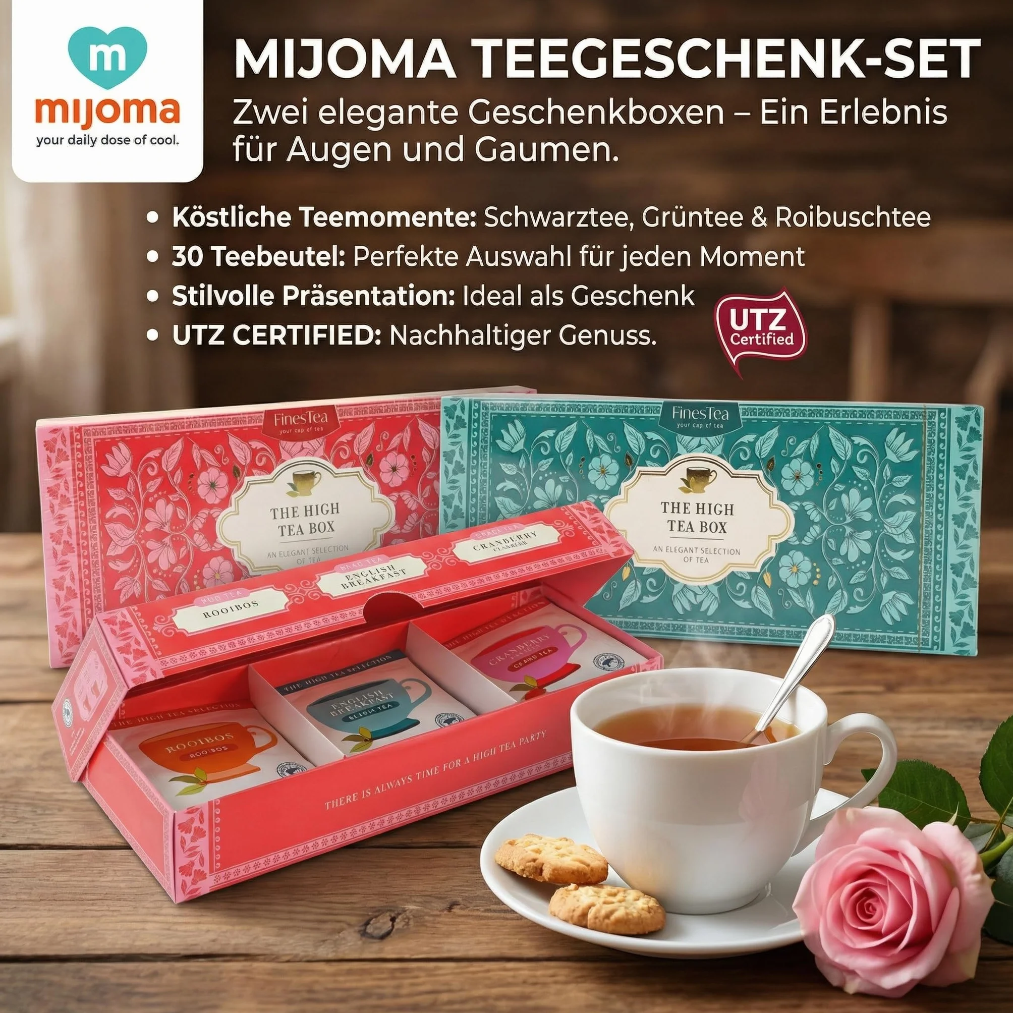 Herbata w pudełku prezentowym, kolekcja z wybraną czarną i zieloną herbatą, z wyborem najlepszych czarnych i zielonych herbat (12 x 2g = 24g, Sensation of Flavour)