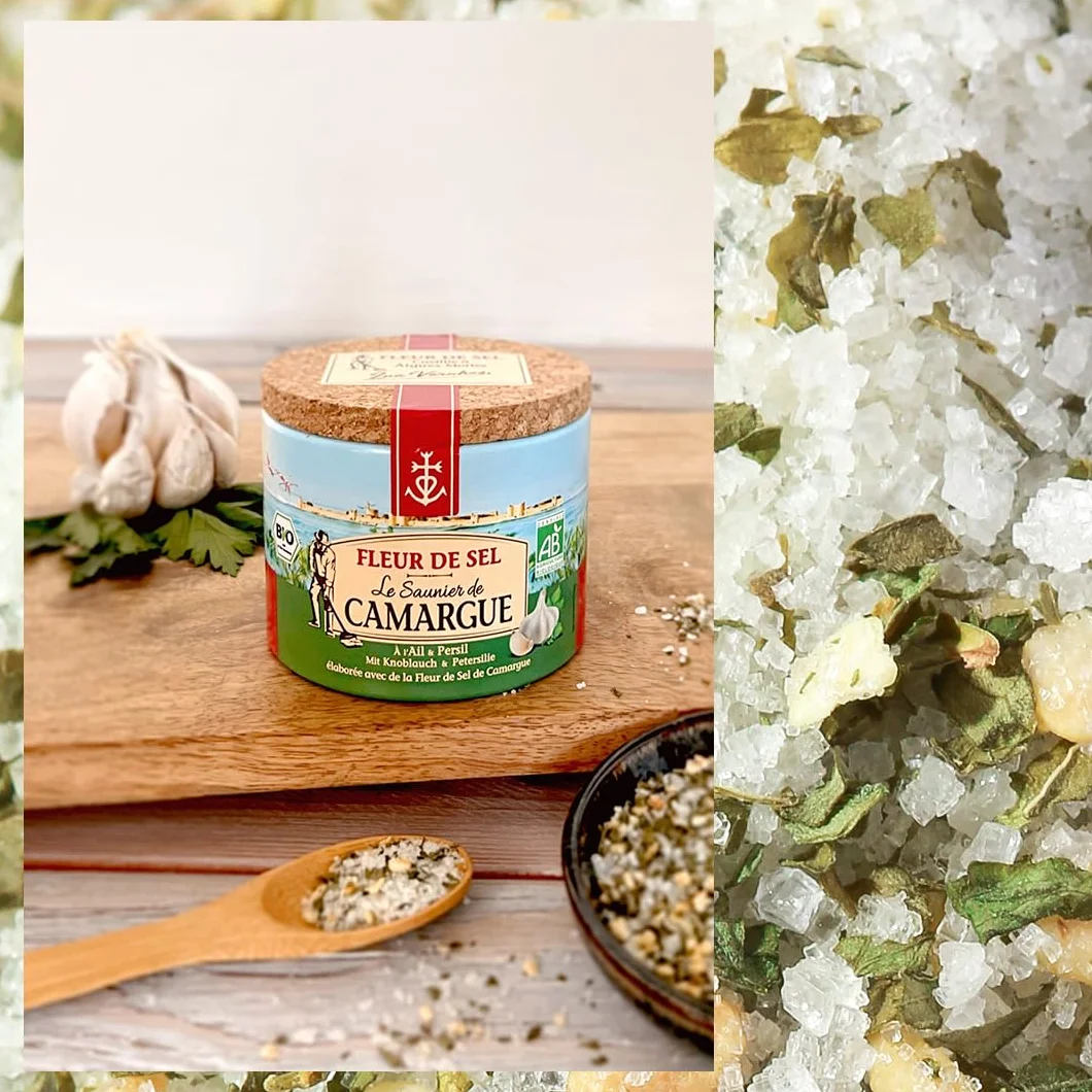 Le Saunier de Camargue Fleur De-Sel czosnek pietruszka, 125 g
