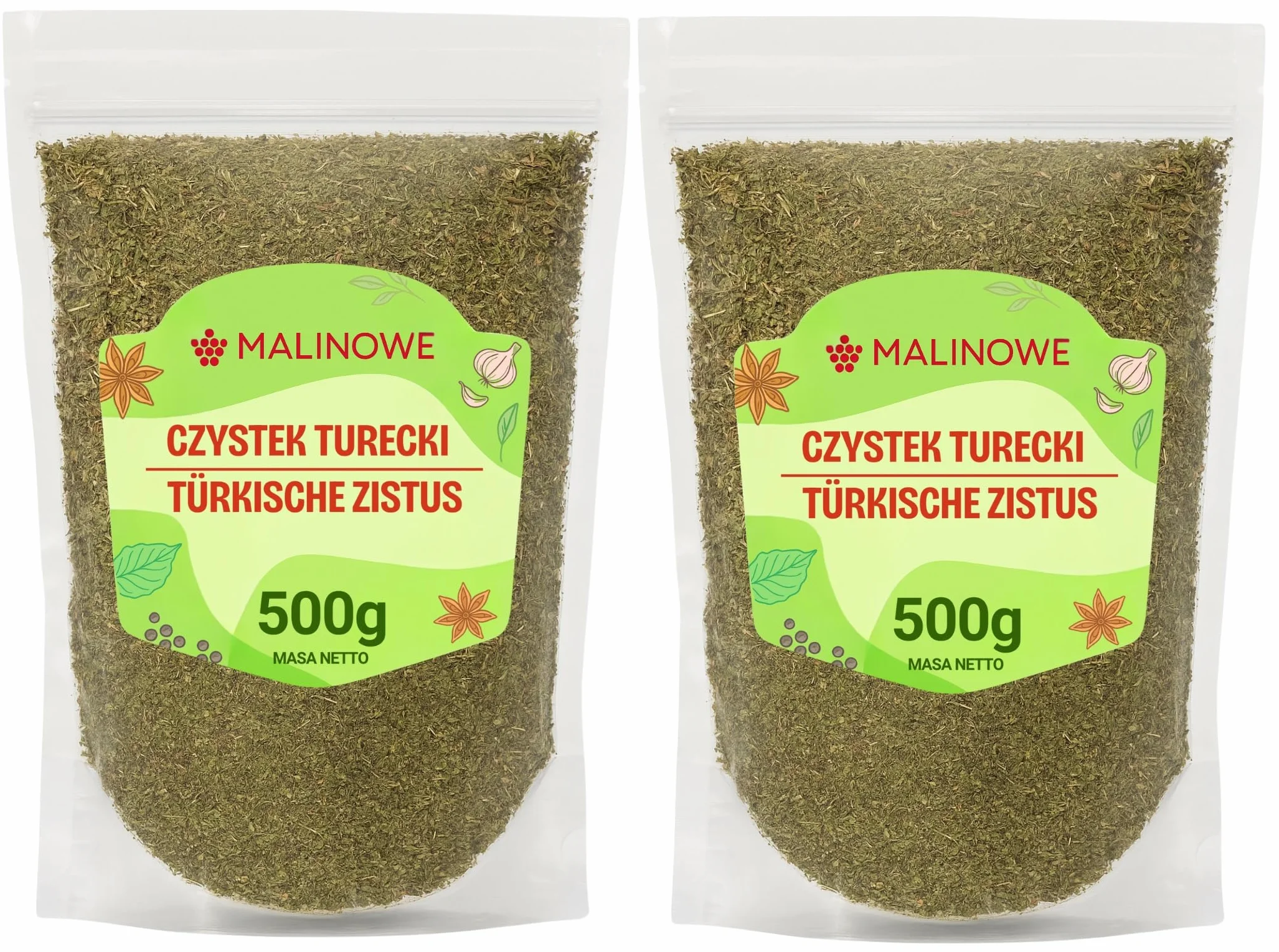 Malinowe CZYSTEK SUSZONY 2x500g Suszone Zioła Turcja