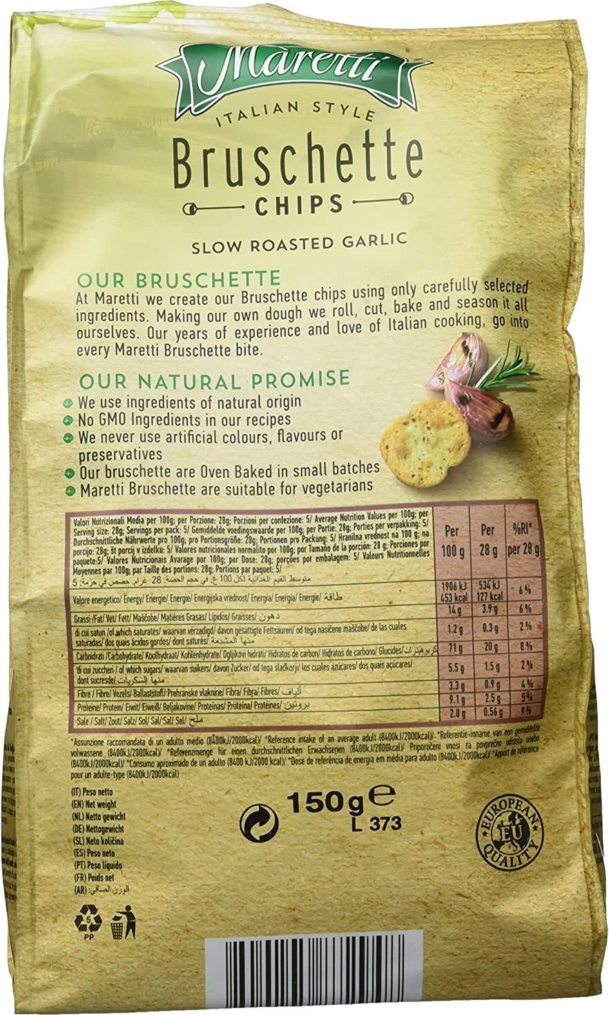 Maretti Bruschette Bites Roasted Garlic, zestaw 6 x 150 g