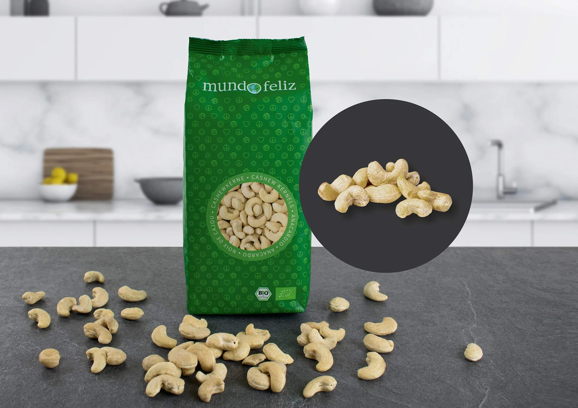 Mundo Feliz Organiczne Całe Orzechy Nerkowca 2 x 500 g