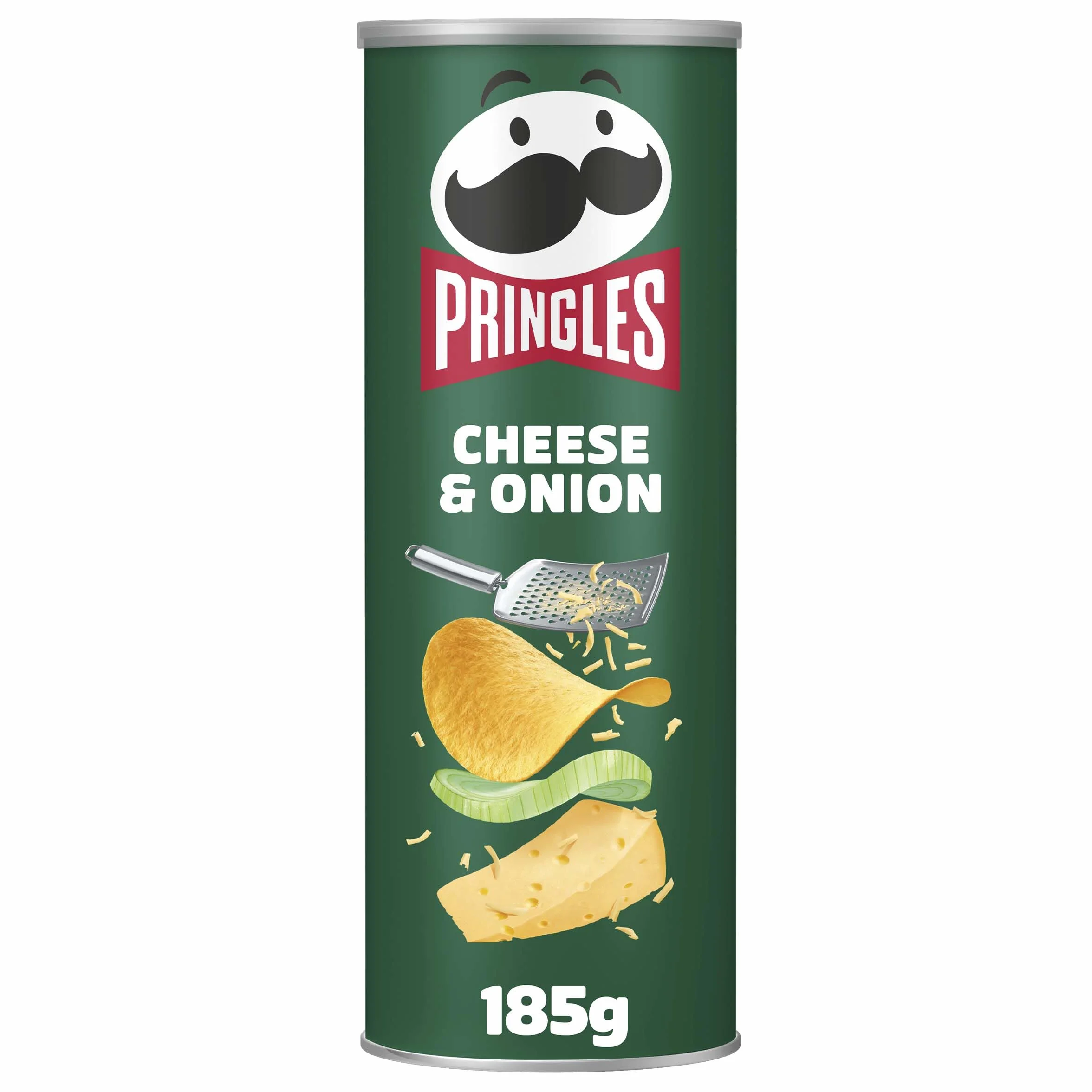 Pringles Cheese & Onion | chipsy o smaku sera, pojedyncze opakowanie (1 x 185 g)