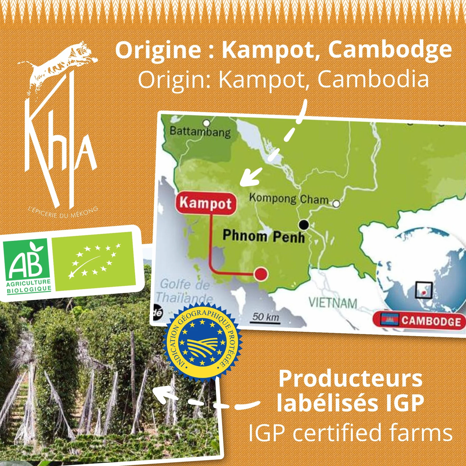 Organiczny biały pieprz Kampot 500gr