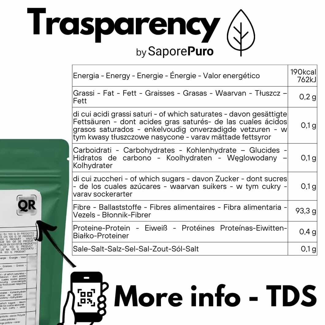 SaporePuro Błonnik Owsiany 200 g - Bezglutenowy - Naturalne źródło błonnika