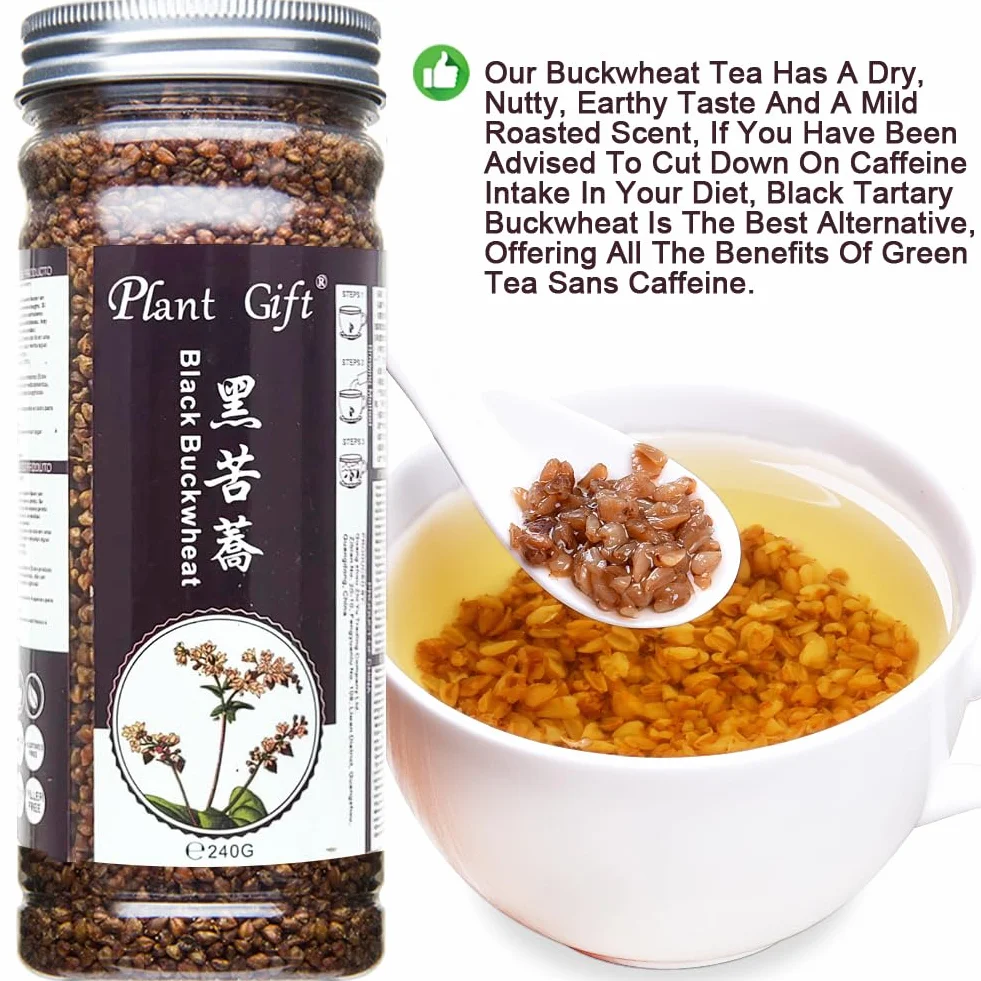 Organic Black Buckwheat Tea 240g 8.46oz Pieczona herbata gryki bez kofeiny bezglutenowa naturalna