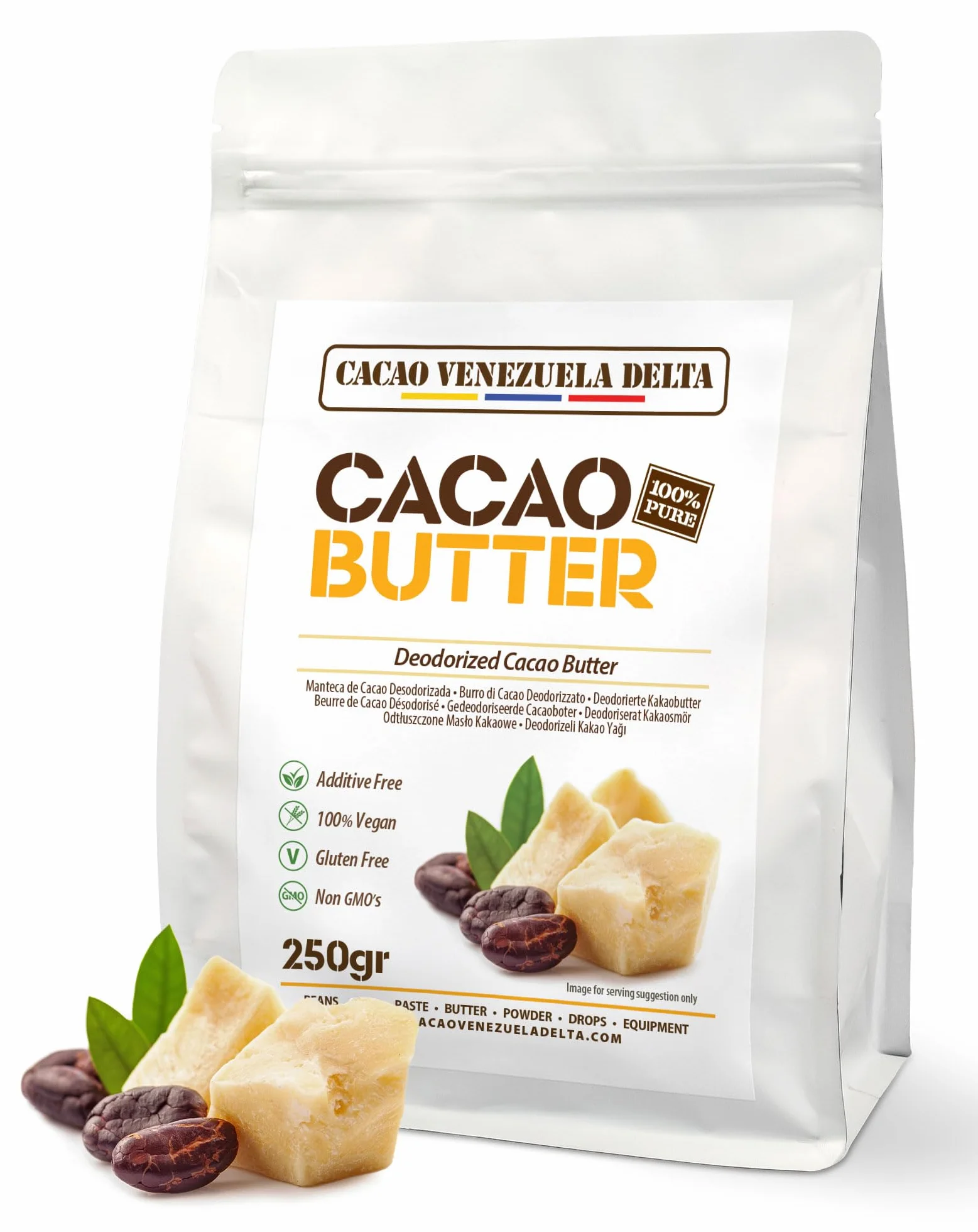 Masło kakaowe Cacao Venezuela Delta 250 g dezodoryzowane