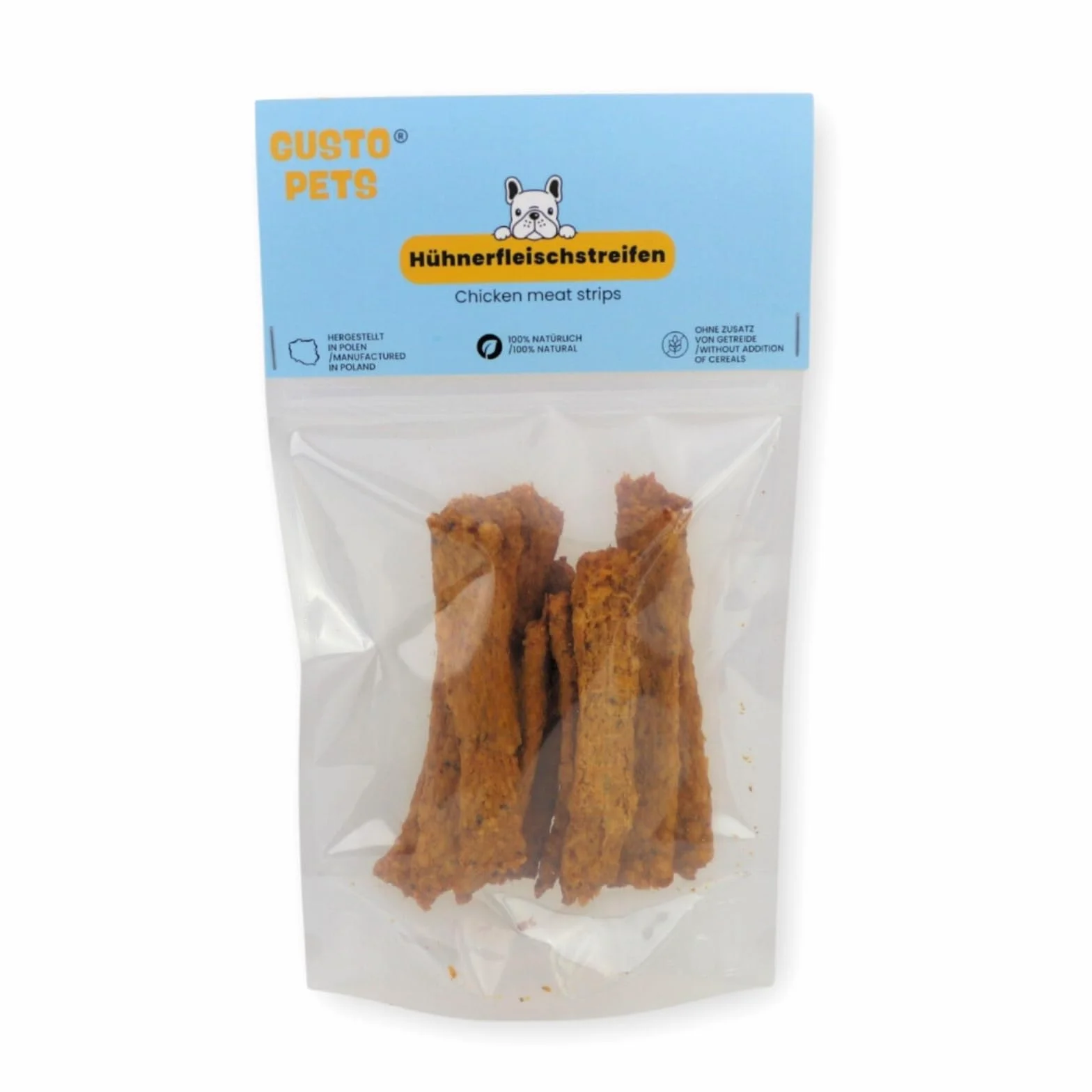 Paski Mięsne z Kurczaka dla Psów 100g – Naturalne Przysmaki, Smakołyki, Suszone Przekąski, Delikatnie Suszone, Bez Zbóż, Bez Sztucznych Dodatków, Karma Uzupełniająca