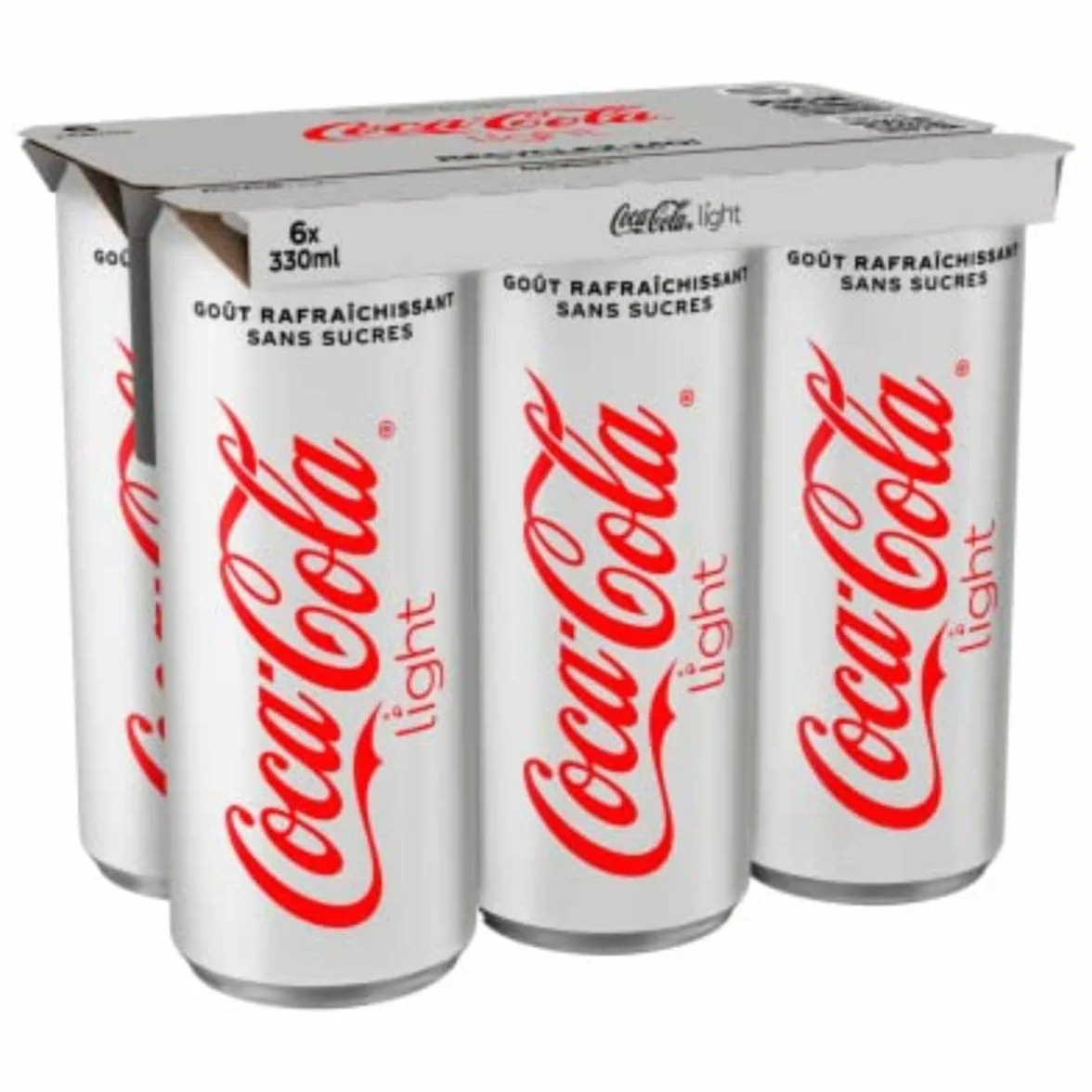 Coca-Cola Light Soda o smaku lekkiej coli bez cukru – 6 puszek po 33 cl