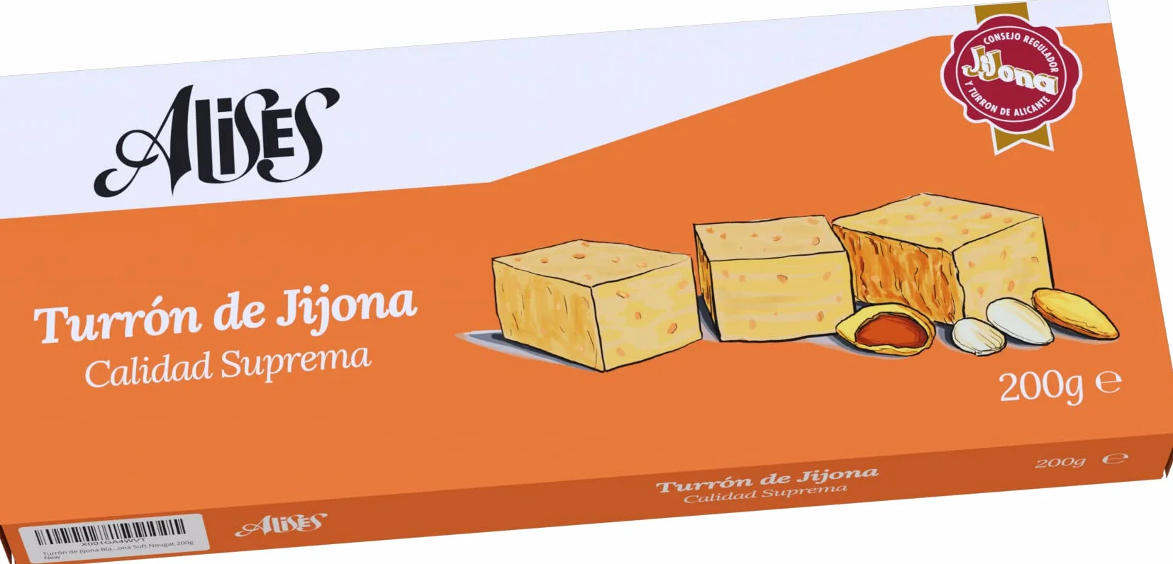 Turrón de Jijona Nugat z migdałami i miodem 200 g bez glutenu bez laktozy