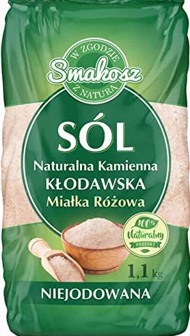 Sól naturalna kłodawska kamienna KŁODAWA miałka niejodowana 1kg