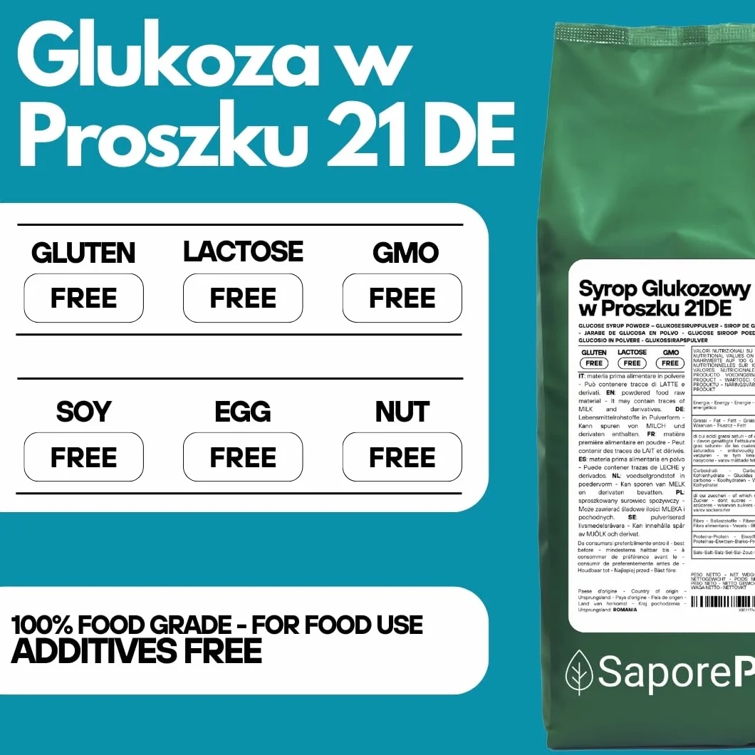 SaporePuro SYROP GLUKOZOWY w proszku 1,5 kg – idealny do lodów, sorbetów i deserów