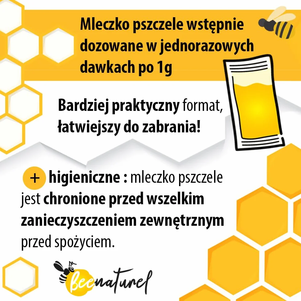 Organiczne mleczko pszczele 120 kapsułek 1g | Program zimowy 4 miesiące | Odporność dorosłych dzieci | 100% naturalny