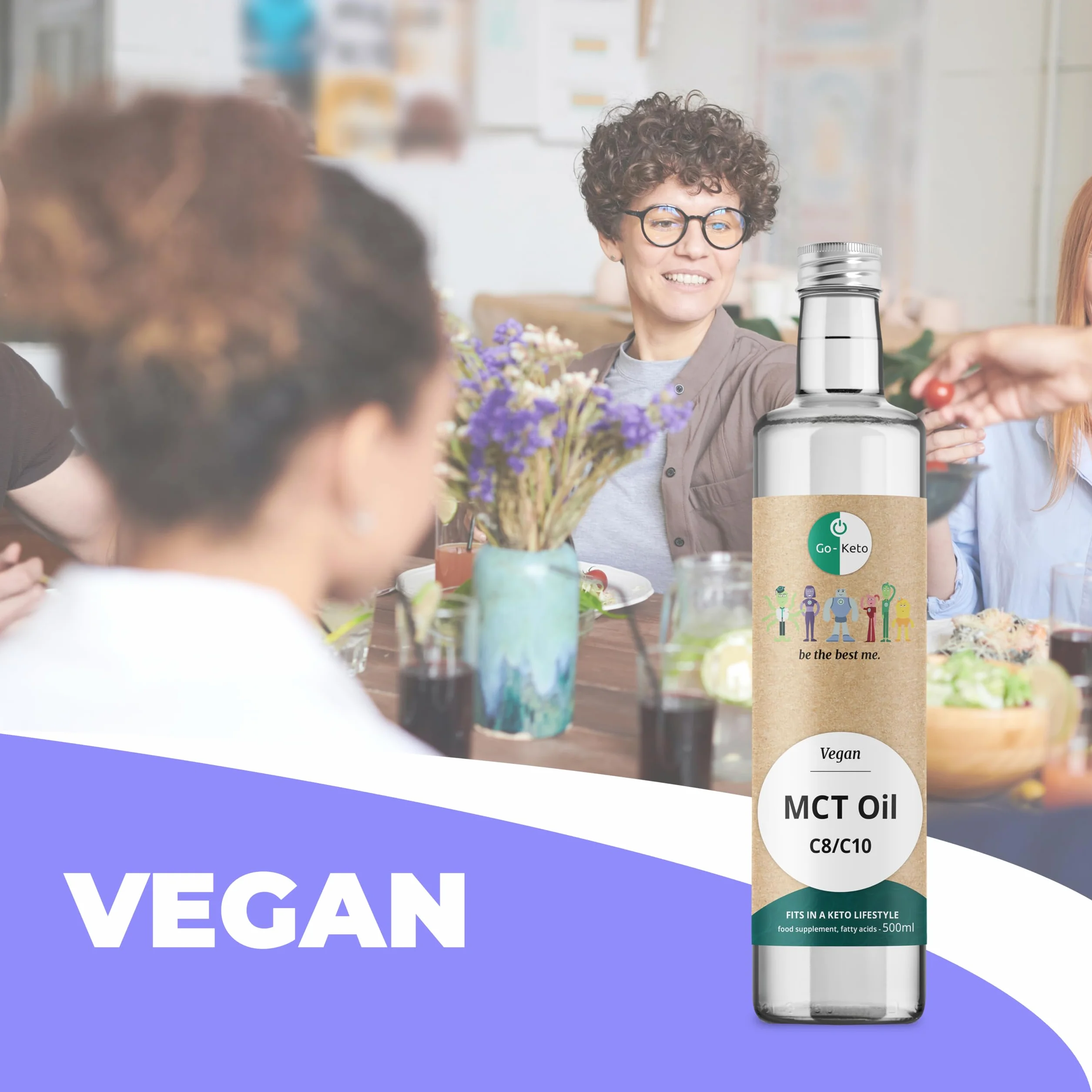Go-Keto MCT Oil olej MCT 500 ml C8/C10, 100% olej kokosowy, bez oleju palmowego, do diety ketogenicznej