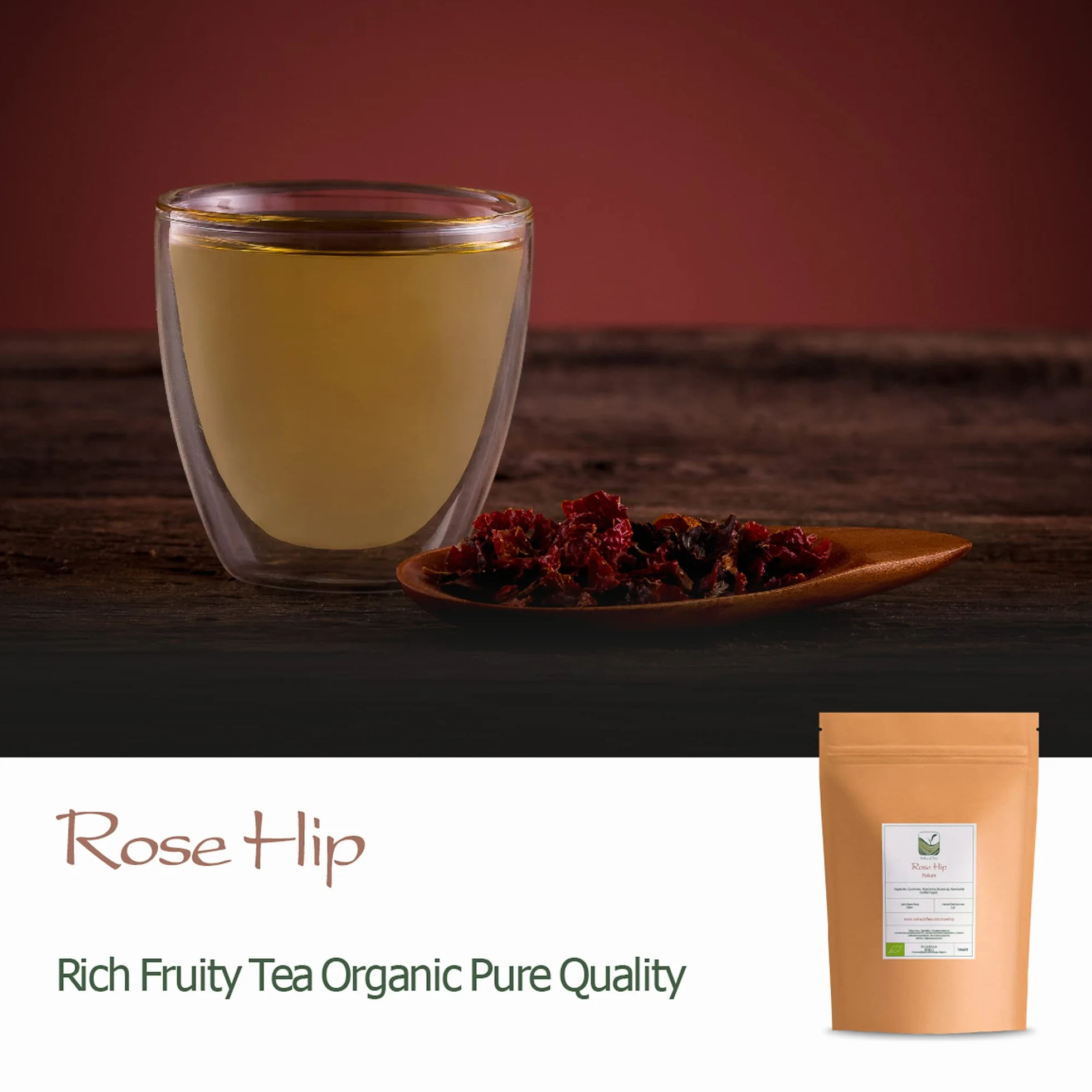 Rose Hip Organic Herbal Tea Dried Rosehips Cynorhodon Rosa Canina 100g