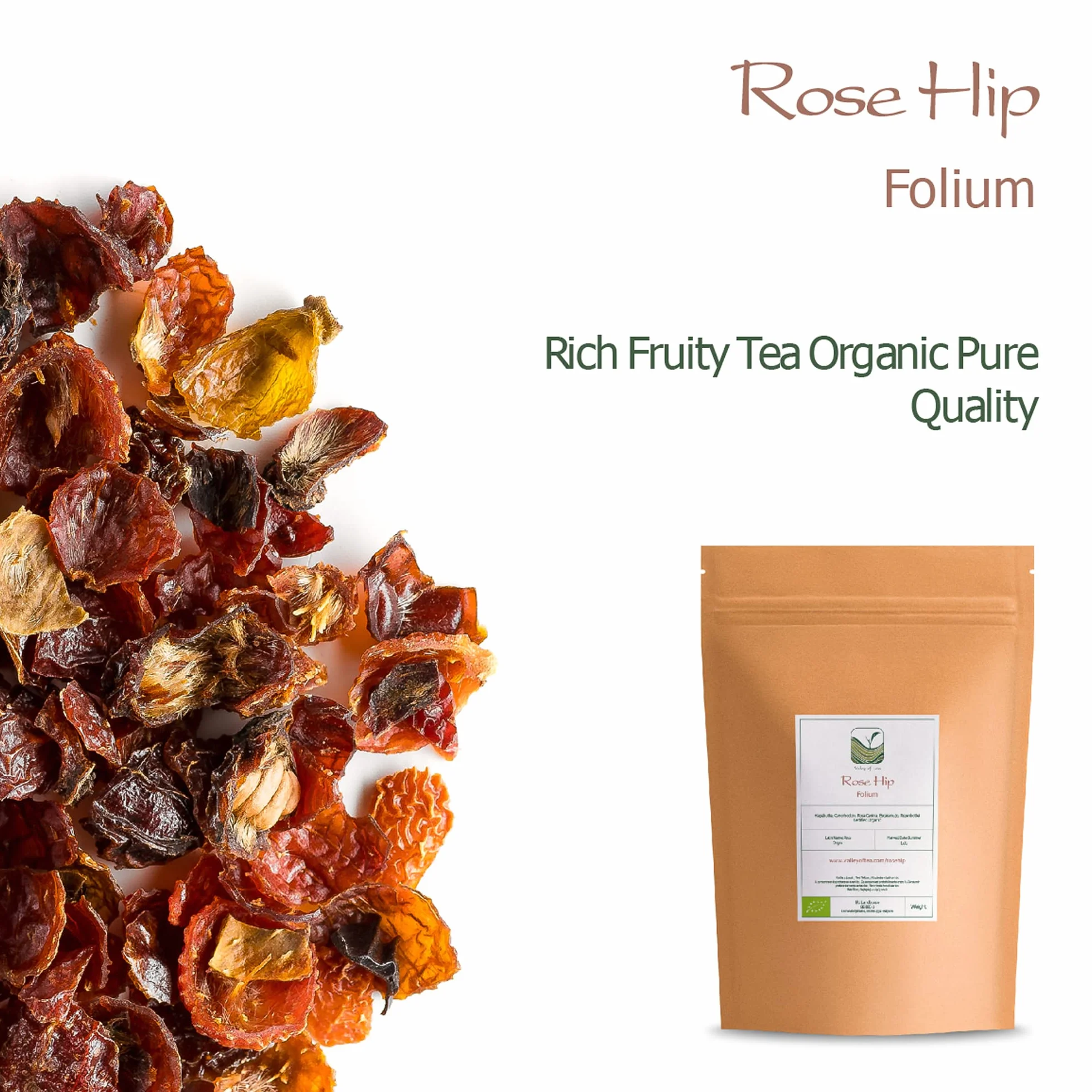 Rose Hip Organic Herbal Tea Dried Rosehips Cynorhodon Rosa Canina 100g