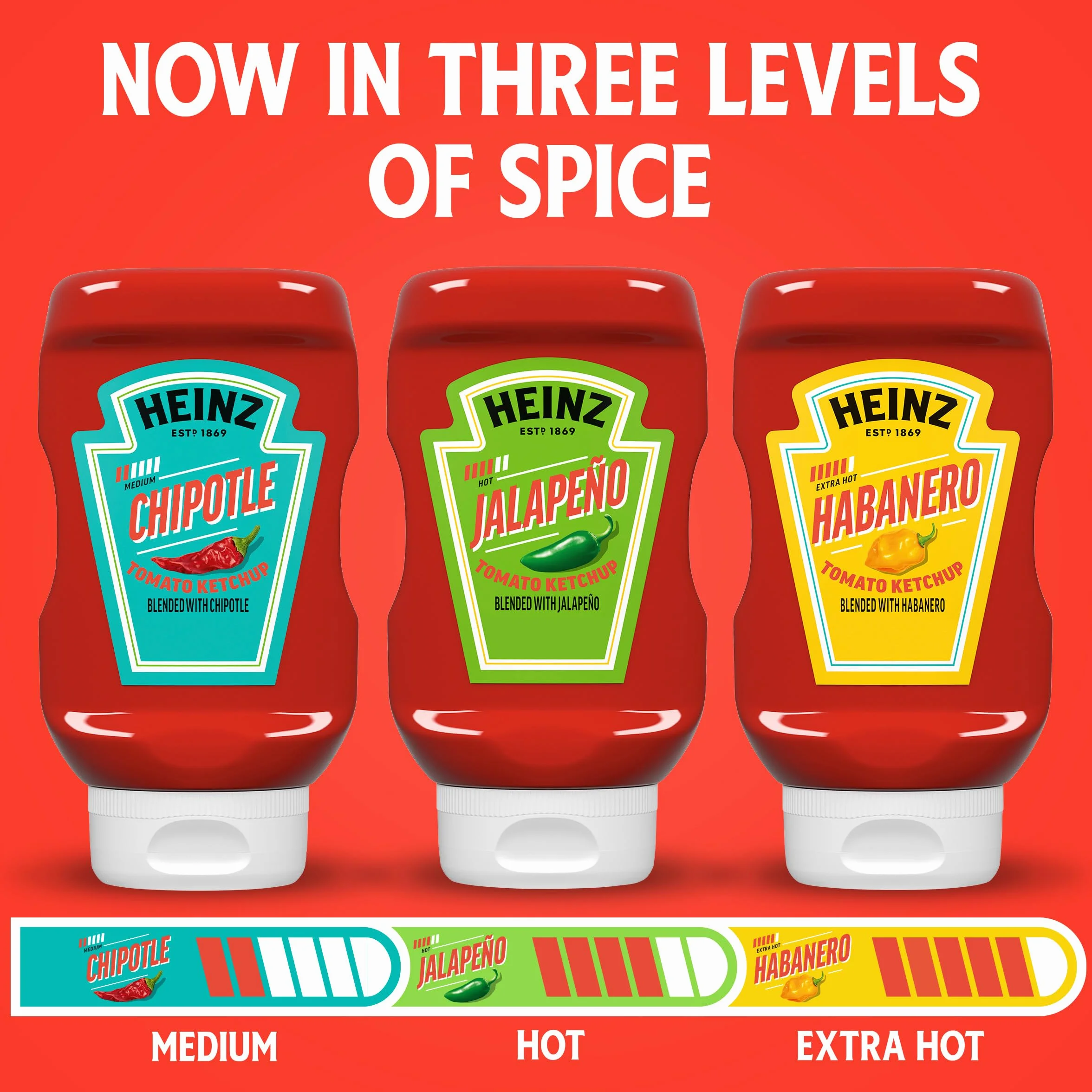 Heinz Tomato Ketchup Blended with Habanero, 14 oz Squeeze Bottle