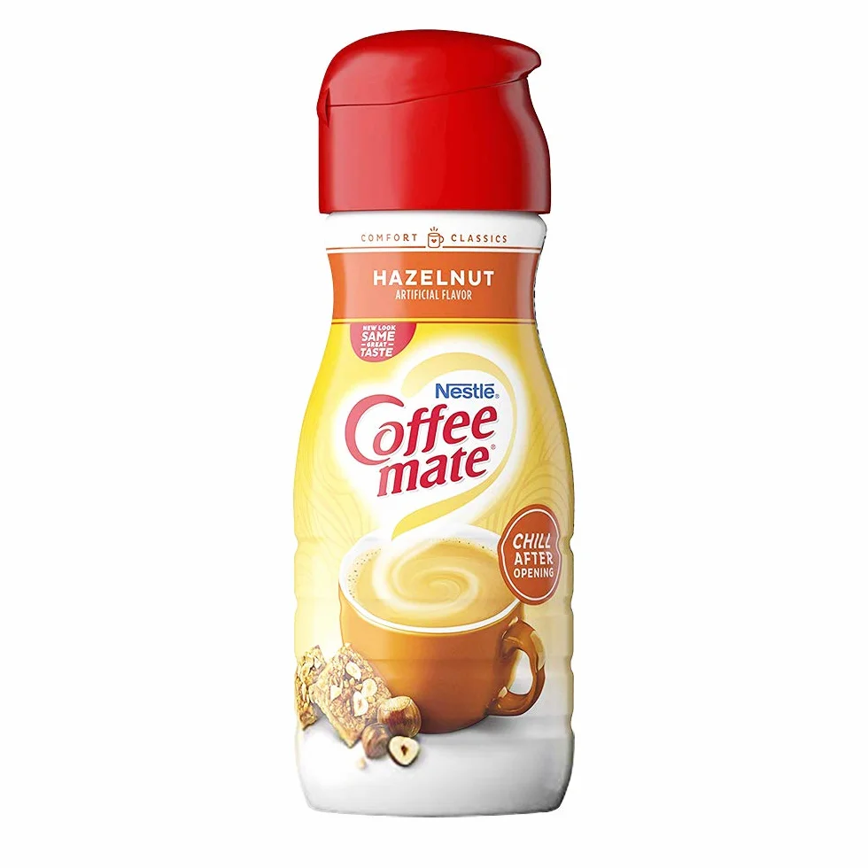 Coffee Mate Płynny krem do kawy orzech laskowy - wybielacz do kawy - 473 g (2 sztuki)