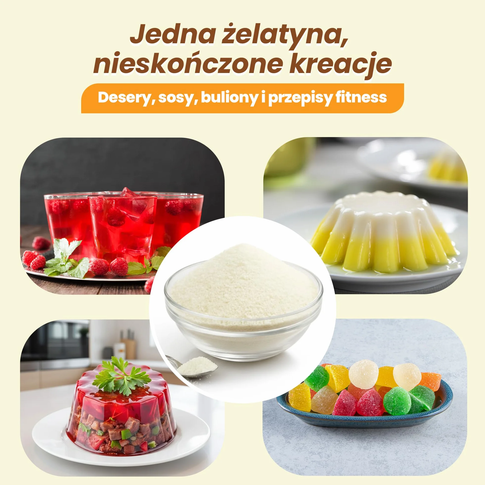 Snadi Proszek żelujący 1 kg bez smaku 100% czysty