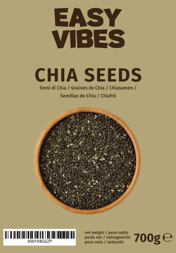 Easy Vibes - Naturalne Nasiona Chia (700g) | Idealne do Musli, Sałatek lub wzbogacania wypieków